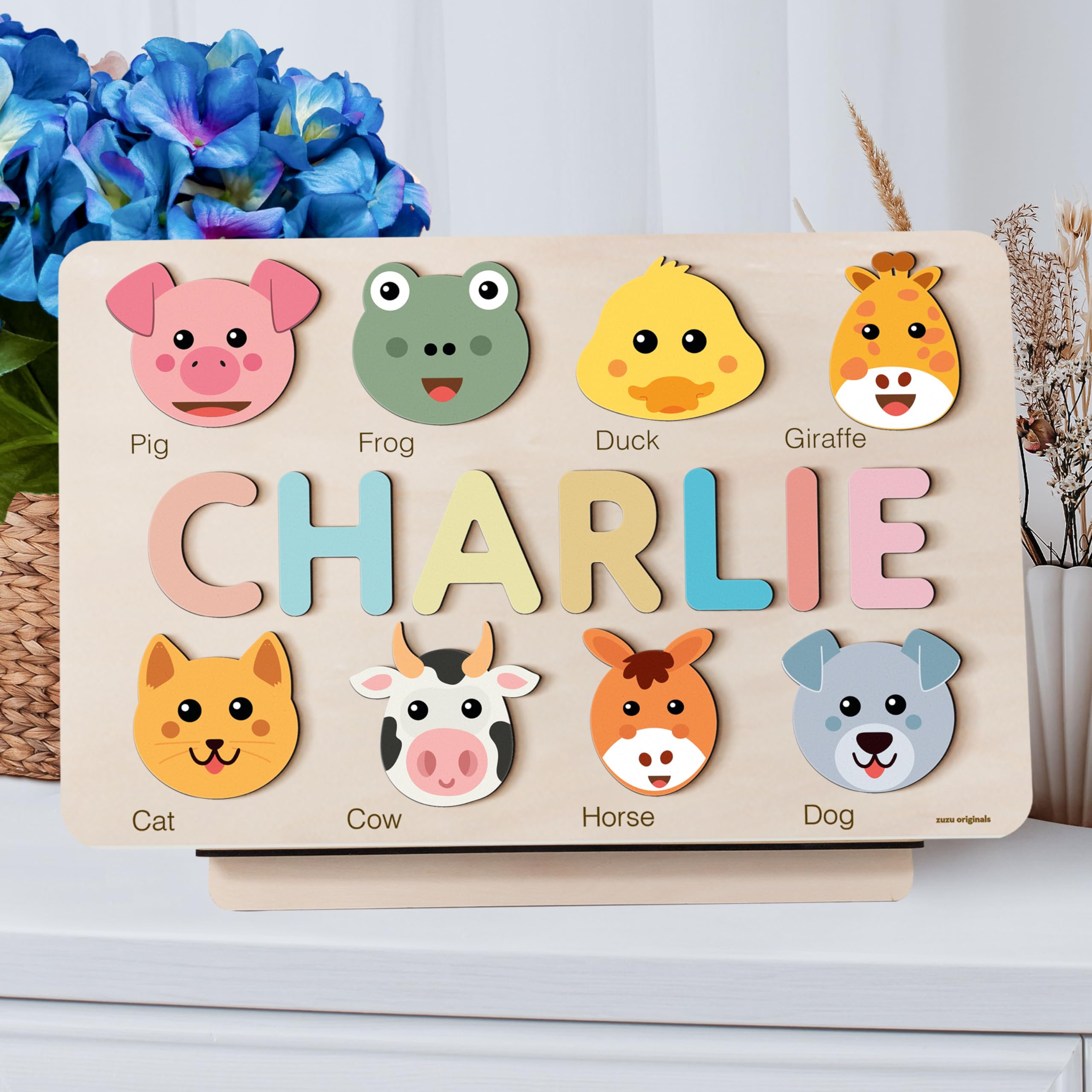 Personalized Wooden Name Puzzle for Toddlers - Baby Boy & Girl Gift for 3-36 Months - Custom Children's Toy for Learning & Play - Perfect for Christmas, Birthdays & Special Occasions
