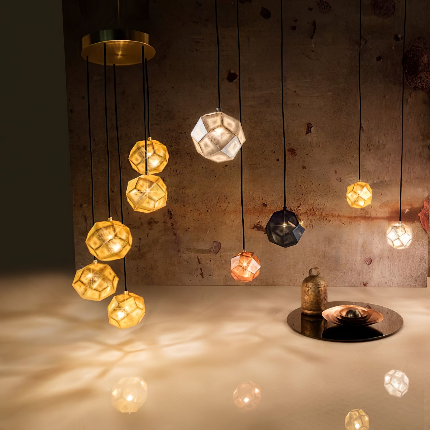 Modern Etch Pendant Light - Handcrafted Glass Shade with Adjustable Hanging Cord - Perfect for Kitchen Island, Dining Room & Bedroom Lighting Decor