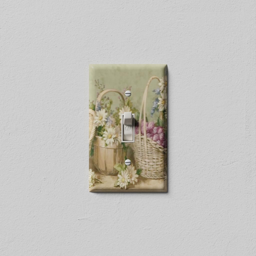 Decorative Flower Light Switch Cover - Single Toggle Wall Plate for Home Decor