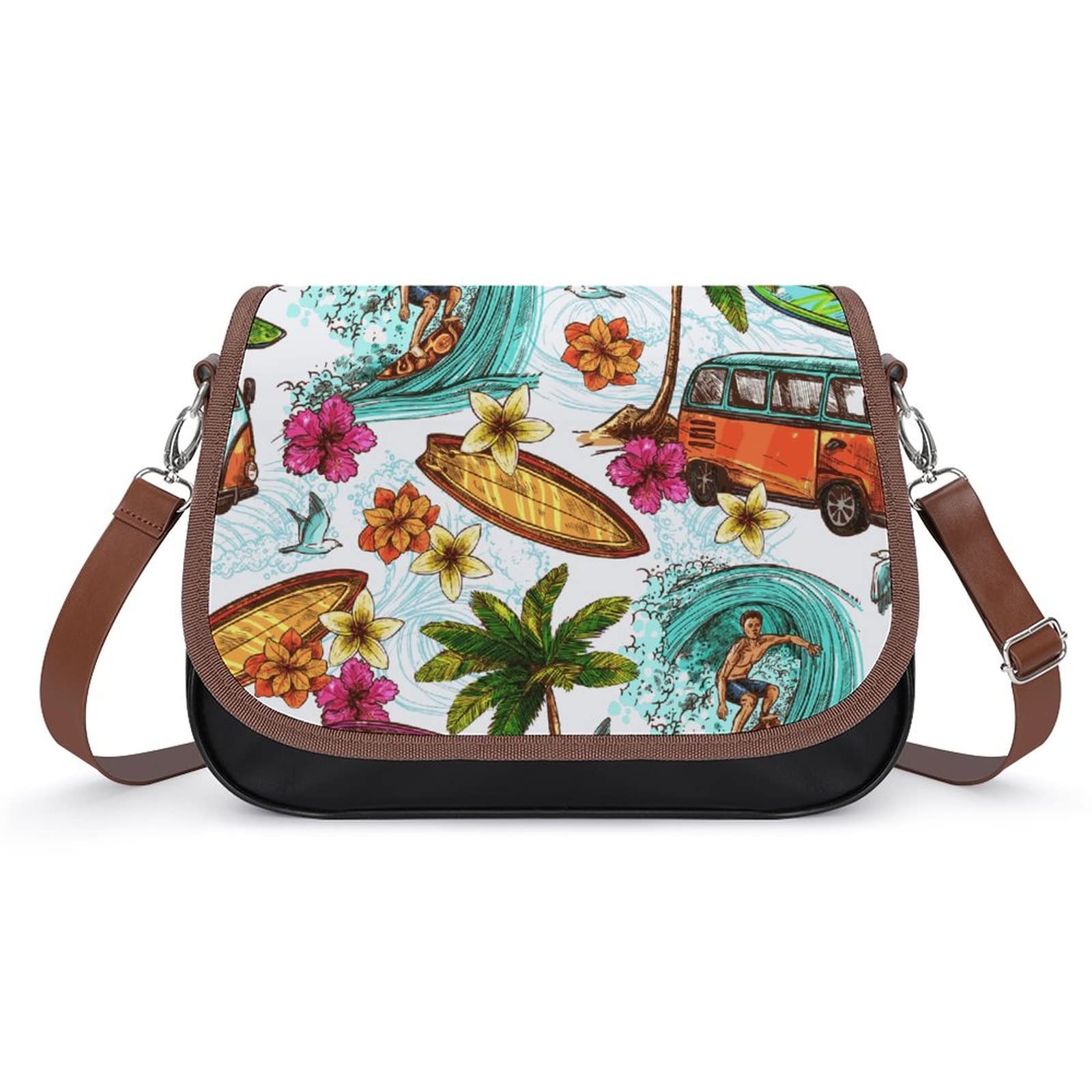 Stylish Medium Crossbody Bags for Women - Printed Shoulder Messenger Purse & Designer Satchel - Perfect for Summer, Beach, Surfing & Casual Outings