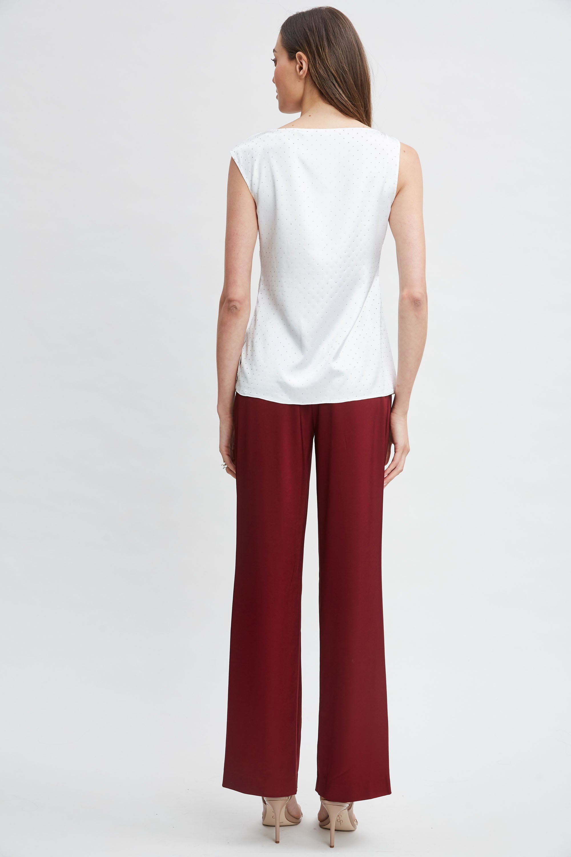 Elegant Satin Crystal Cowl Neck Blouse for Women - Perfect for Evening Parties, Date Nights & Special Occasions