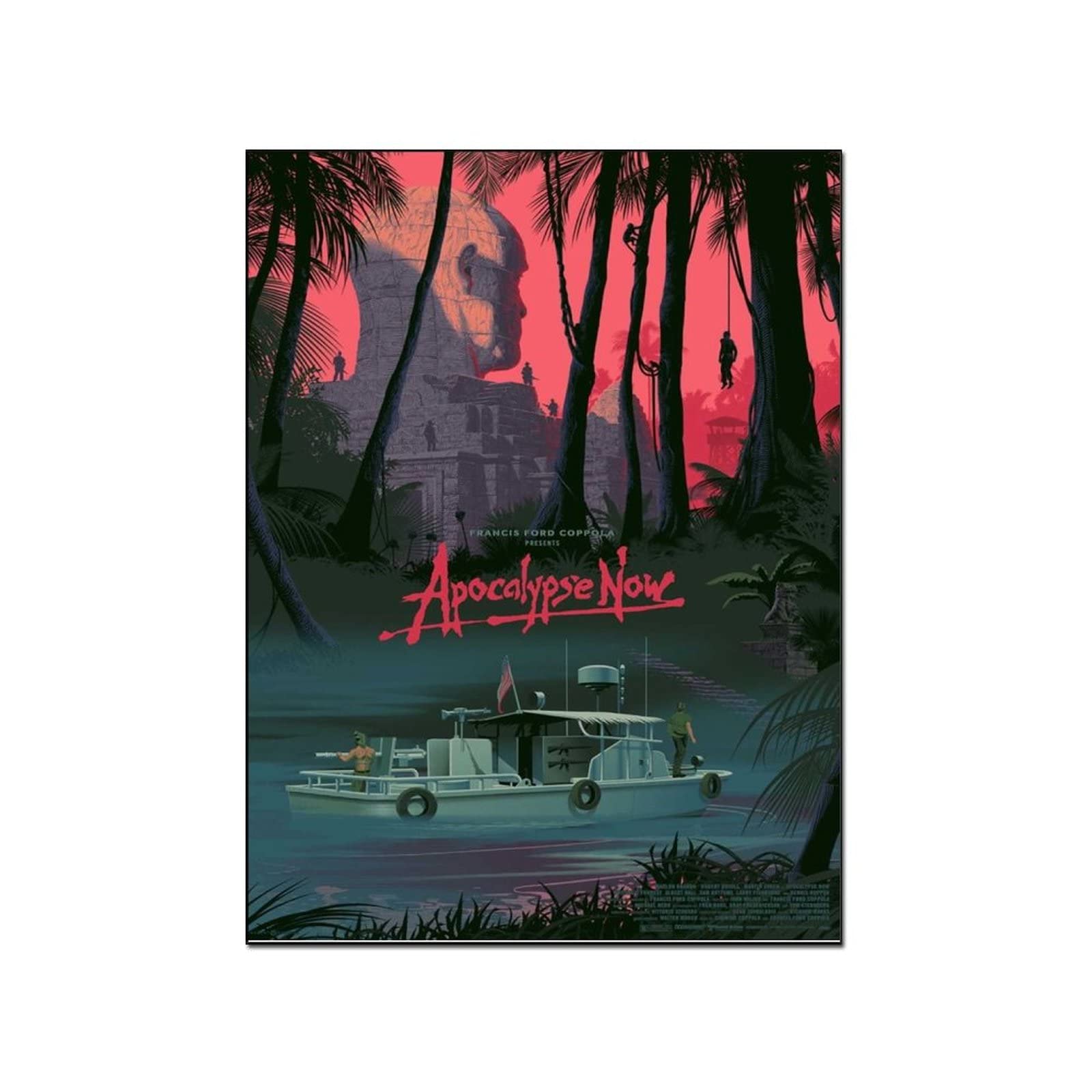 Apocalypse Now Movie Poster Canvas Print - 24x32 Inch (60x80cm) Vintage War Film Wall Art for Bedroom, Living Room & Bathroom Decor - Premium Picture Print for Modern Home & Office Decoration
