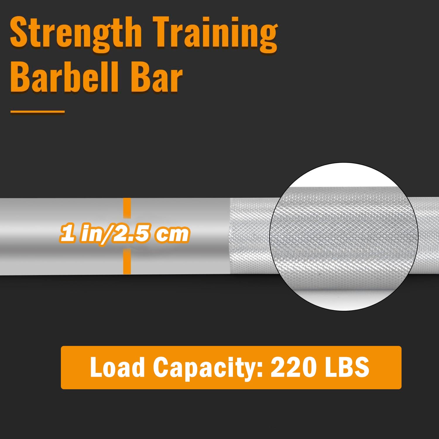 ISXACFF 4ft Solid Steel Barbell Weight Bar - 2 Inch Spring Collars - Strength Training Equipment for Home Gym - Perfect for Deadlifts, Squats & Bench Press Workouts