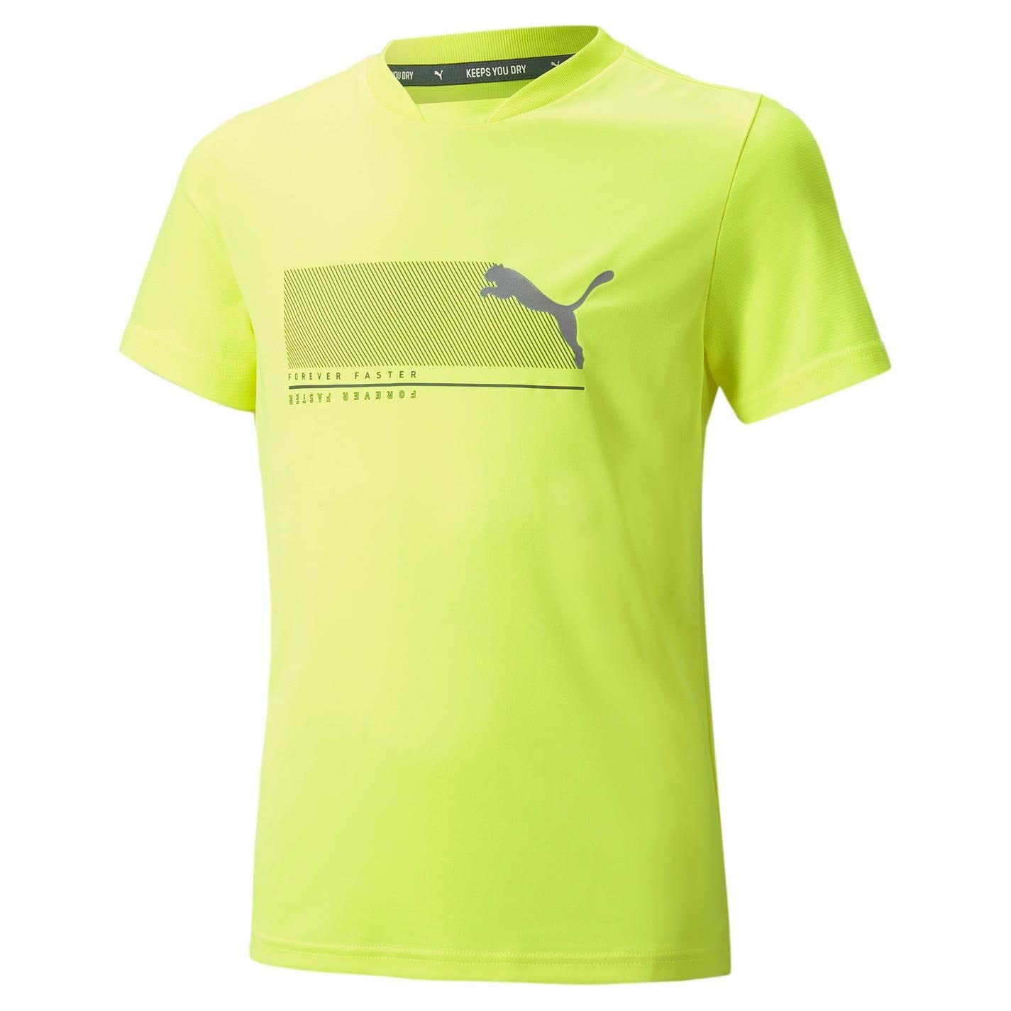 PUMA Active Sports T-Shirt for Men - Breathable Polyester Graphic Tee in Yellow ALERT - Perfect for Gym, Running & Casual Wear