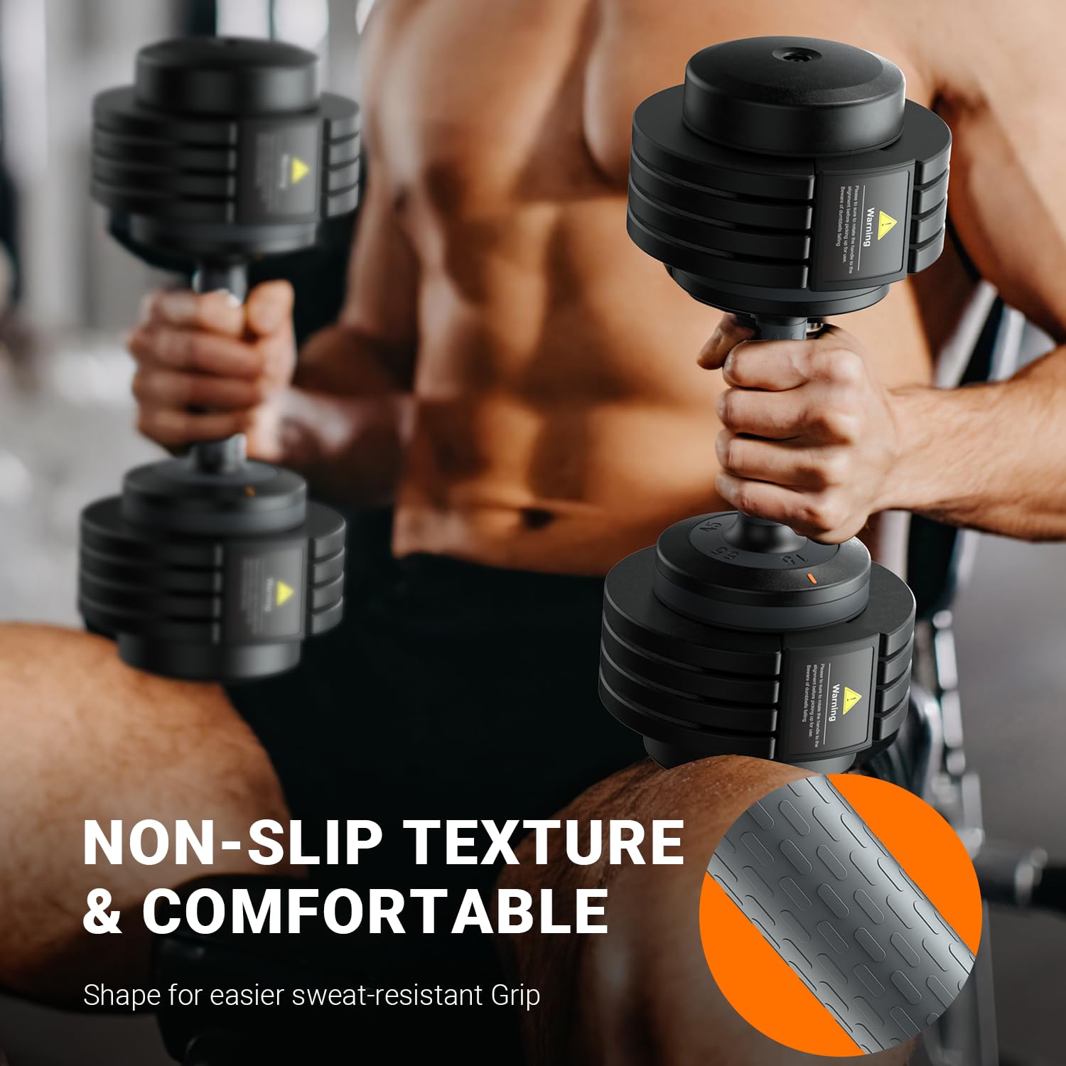 Adjustable Dumbbells Set of 2 - 5-in-1 Quick Change Weight System with Anti-Slip Grip for Home Workouts - Perfect for Strength Training, CrossFit & Home Gym - Ideal for Men & Women