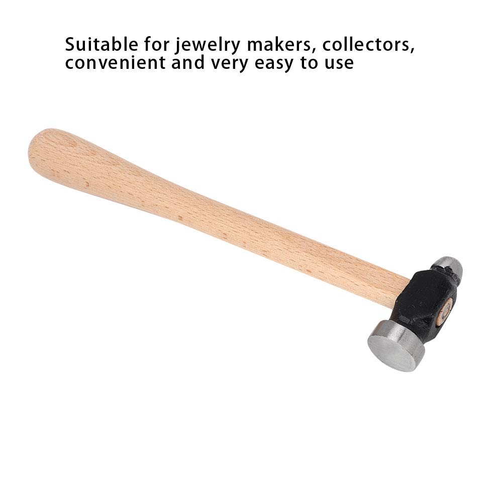 26cm Jewelry Making Hammer with Comfortable Wood Handle - Round Double Head Craft Hammer for Jewelers, Metalworkers & DIY Enthusiasts | Perfect for Jewelry Repair, Metal Forming & Small Craft Projects