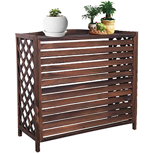 SuoANI Wooden Flower Stand for Outdoor AC Unit - Decorative Grid Wooden Air Conditioner Cover for Plants, Balcony & Garden Decor - Perfect for Patio, Yard & Home Exterior