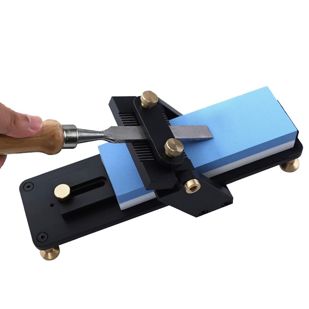 Premium Wood Chisel Sharpener - Aluminum Fixed Angle Knife Sharpening Stone Tool with Non-Slip Base for Woodworking, Kitchen & Outdoor Use