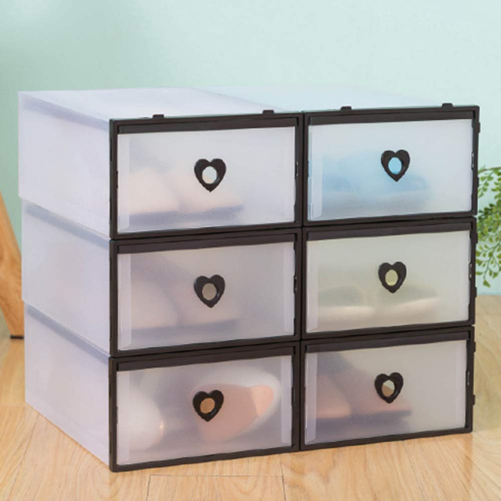 20 Pack Clear Plastic Stackable Shoe Storage Boxes - Foldable Front Opening Drawer Organizer Bins for Sneakers & Shoes | Perfect for Closet, Bedroom & Entryway Organization