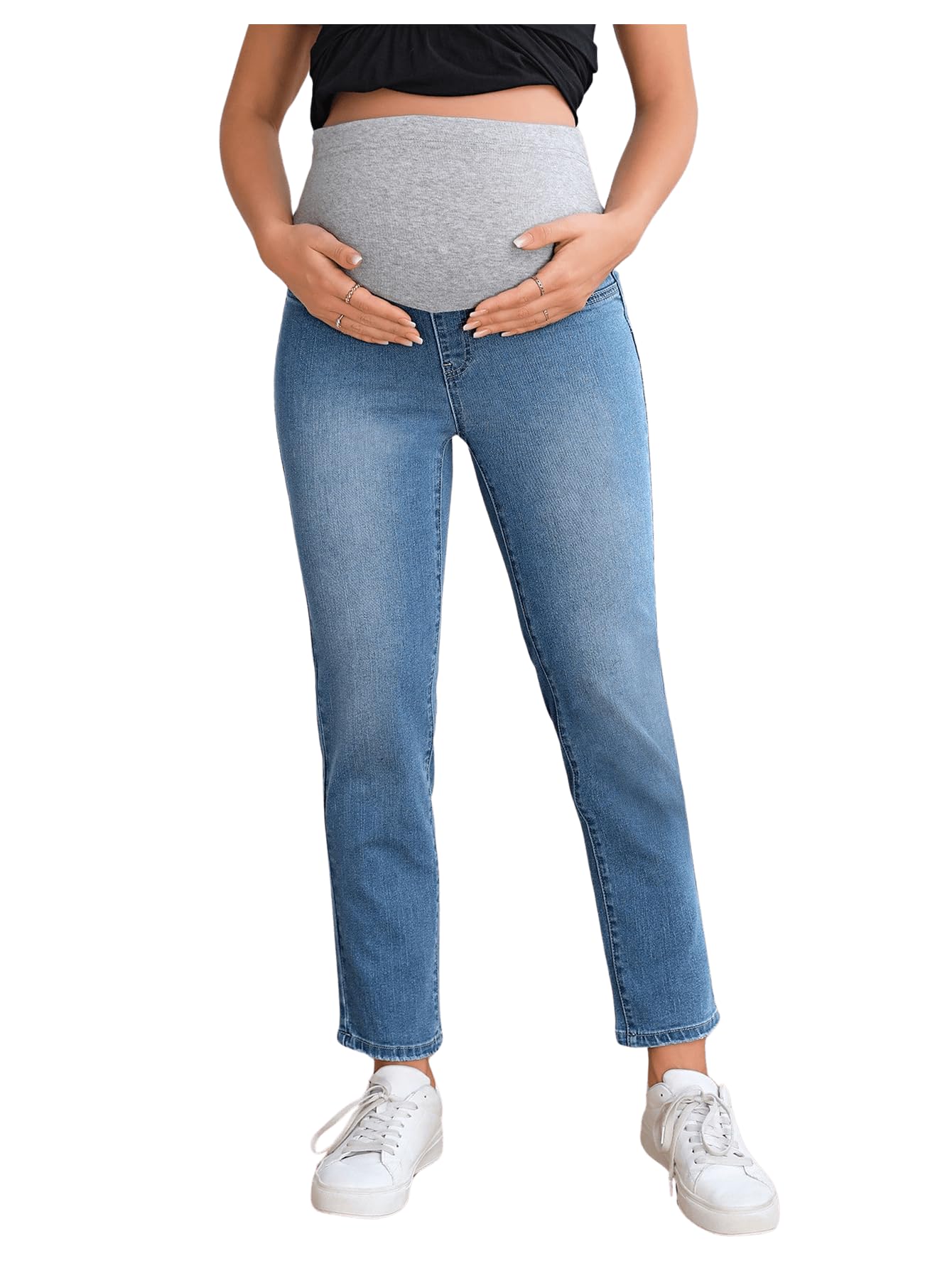 Best Maternity Jeans for Women - High Waisted Over Belly Pregnancy Denim Pants - Comfortable Stretch Jeans for Expecting Moms - Perfect for Work, Casual Wear & Everyday Comfort