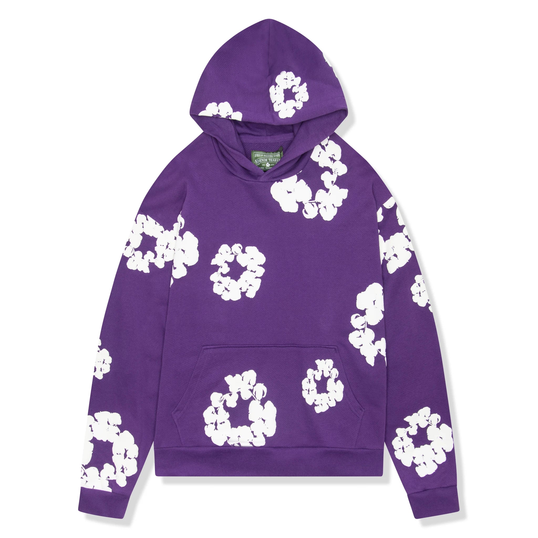 Denim Tears Cotton Wreath Purple Hoodie for Men - Vintage Streetwear Pullover Sweatshirt | Perfect for Urban Fashion & Casual Outfits