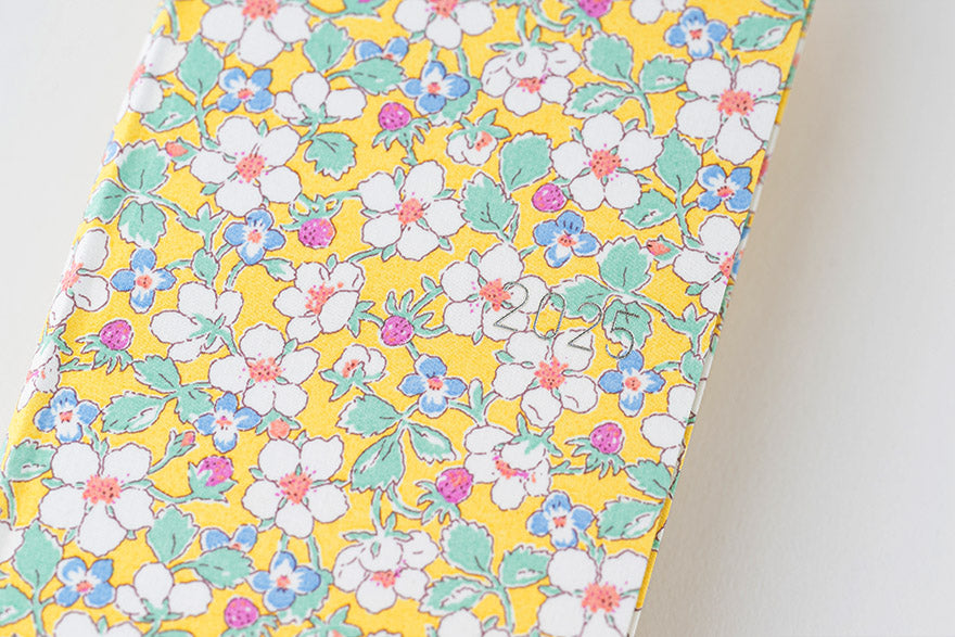 Hobonichi Techo 2025 Planner - Liberty Fabrics Paysanne Blossom Weeks Hardcover, Weekly Horizontal Layout, January Start, Monday Start, English Edition | Perfect for Journaling, Planning & Productivity