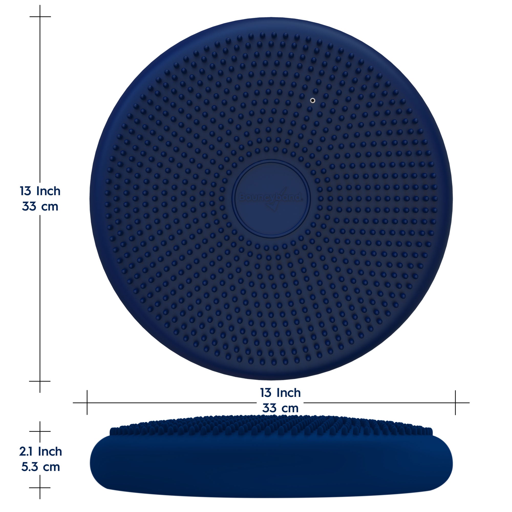 Bouncyband Antimicrobial Wiggle Seat Sensory Cushion for Kids - Blue, 13/33cm - Improve Focus & Reduce Fidgeting in Classroom or Home Learning
