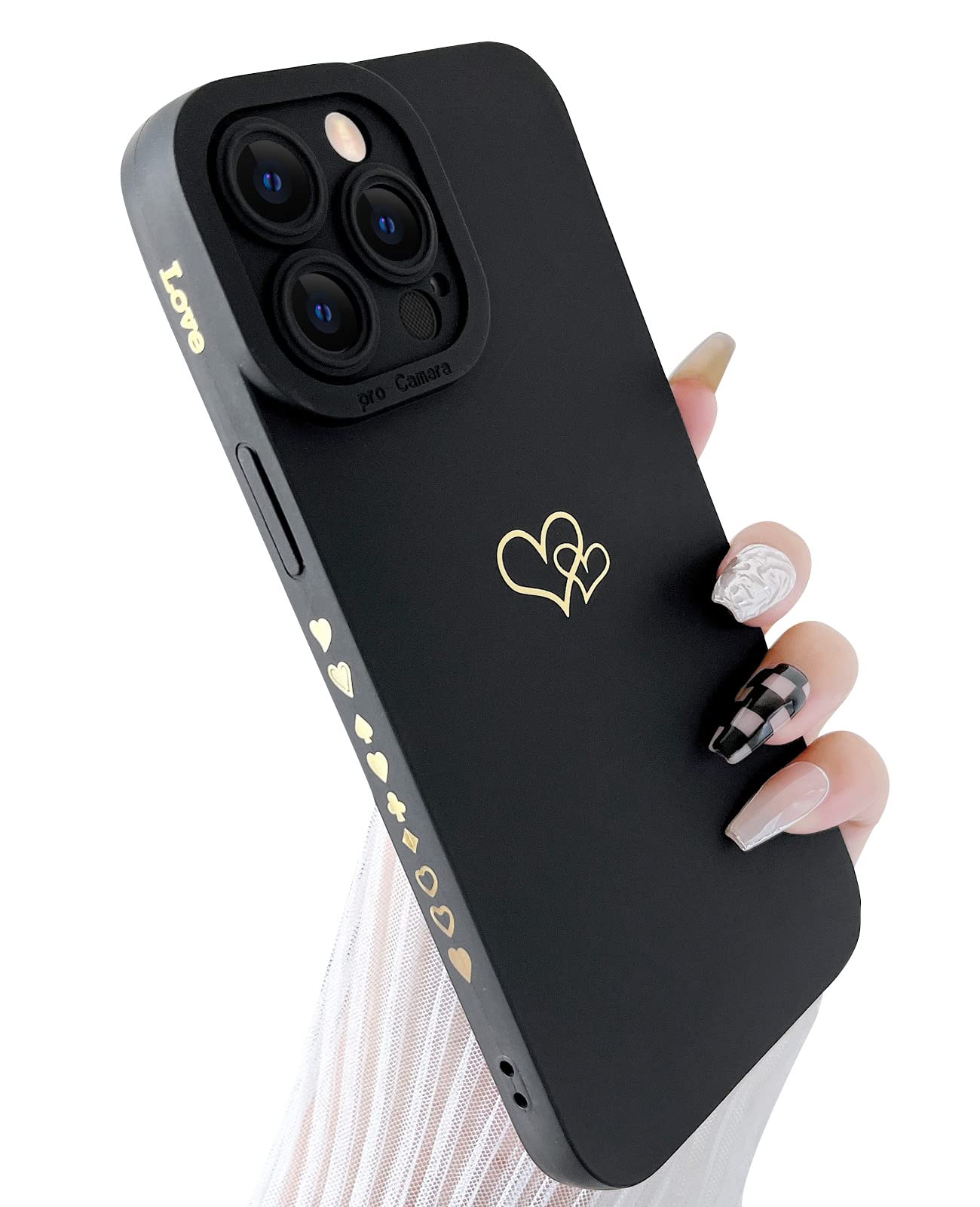Luxury Heart Plated iPhone 13 Pro Max Case (6.7