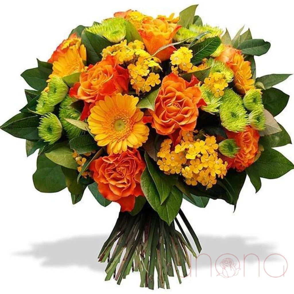 Golden Blooms Bouquet - Premium Artificial Silk Flower Arrangement for Home Decor, Wedding Centerpieces & Gift Giving