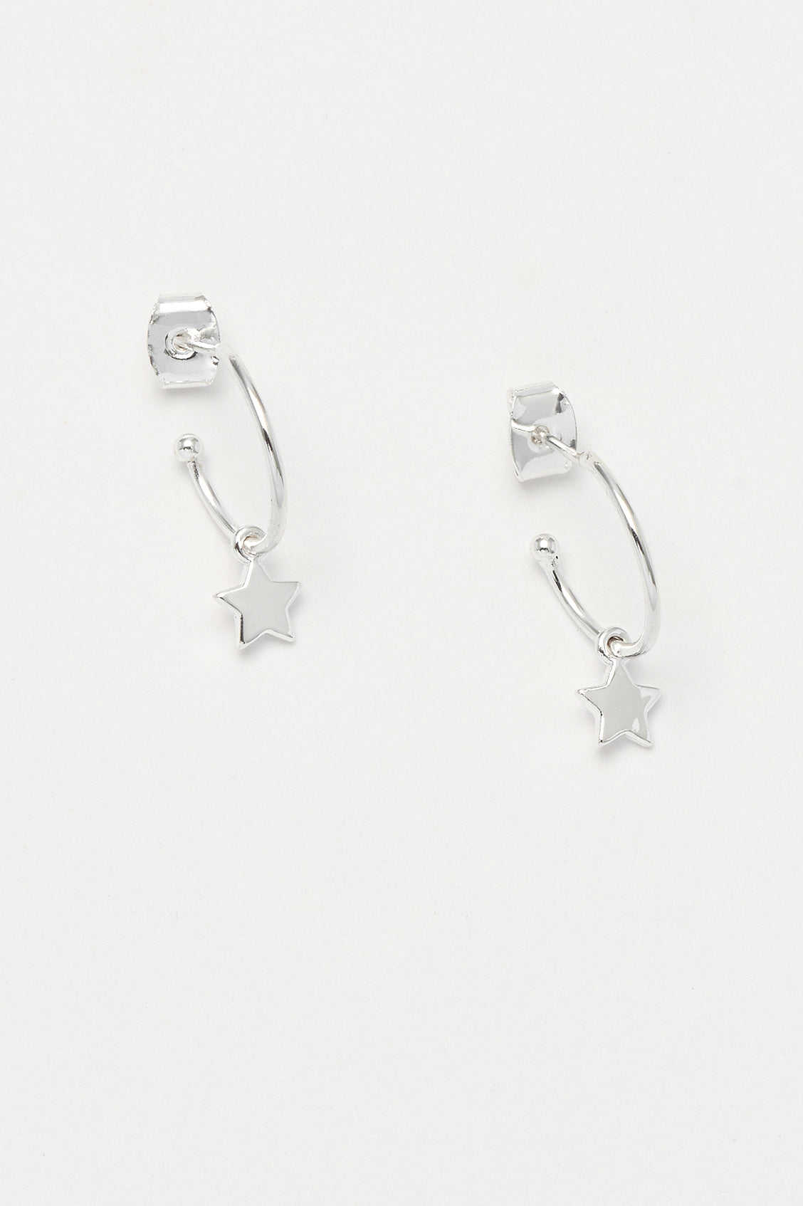 Star Drop Hoop Earrings for Women - 925 Sterling Silver Dangle Earrings with Cubic Zirconia - Perfect for Parties, Weddings & Everyday Wear