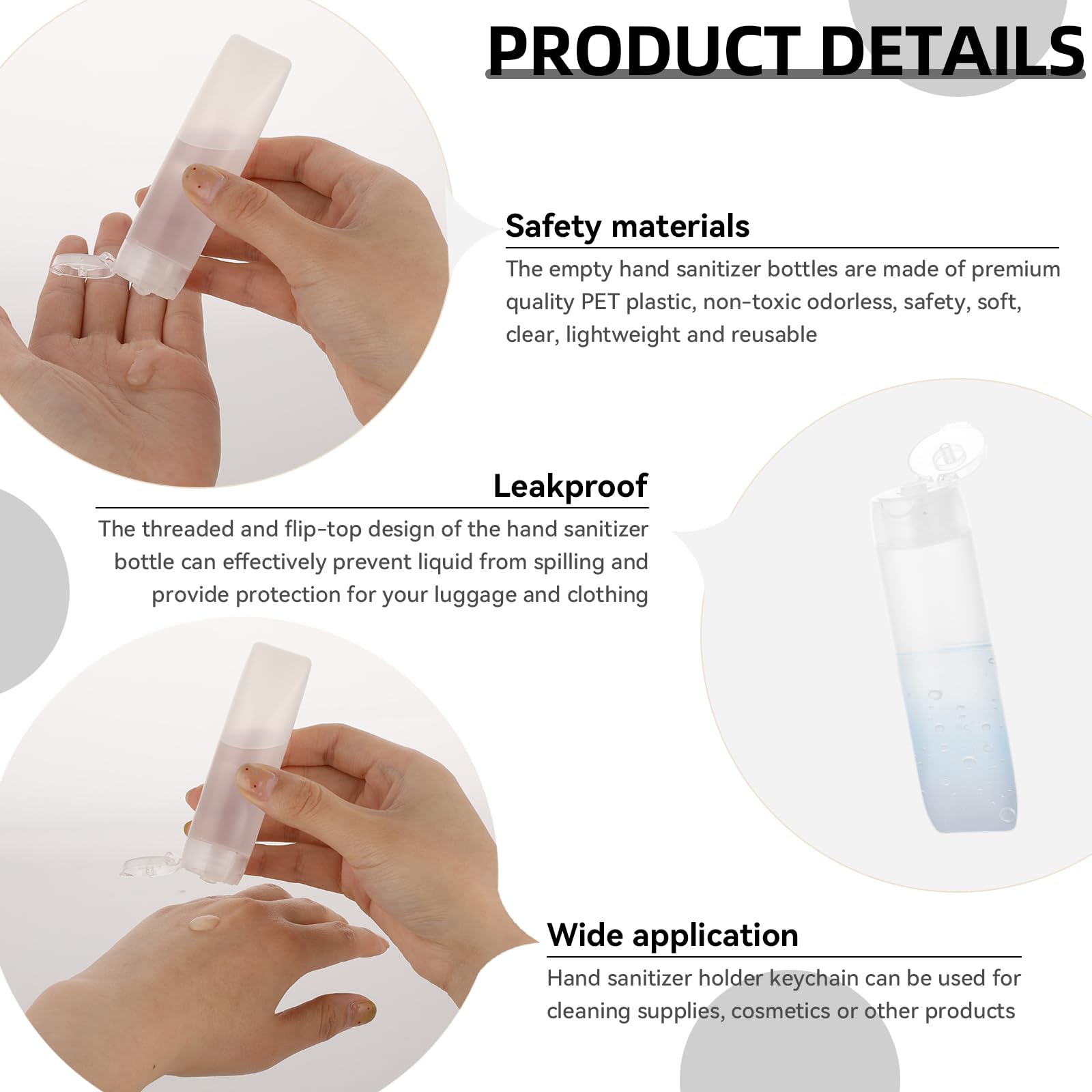 Refillable 1 oz Travel Bottles - 5 Pack Mini Squeeze Bottles for Cosmetics, Lotion & Toiletries | Leak-Proof Reusable Containers for Shampoo, Conditioner, Toothpaste & Skincare | Perfect for Air Travel, Gym & Daily Use