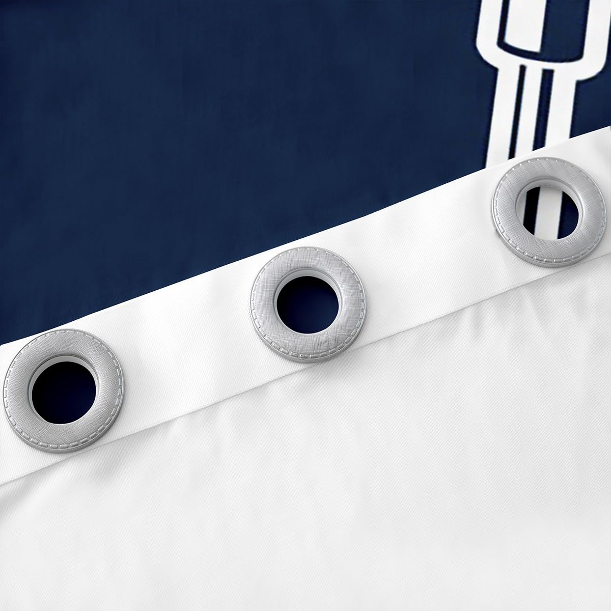 Premium Golf Ball Window Curtains - White & Navy Blue Modern Golf Theme Drapes for Kids, Boys, Men & Adults (38