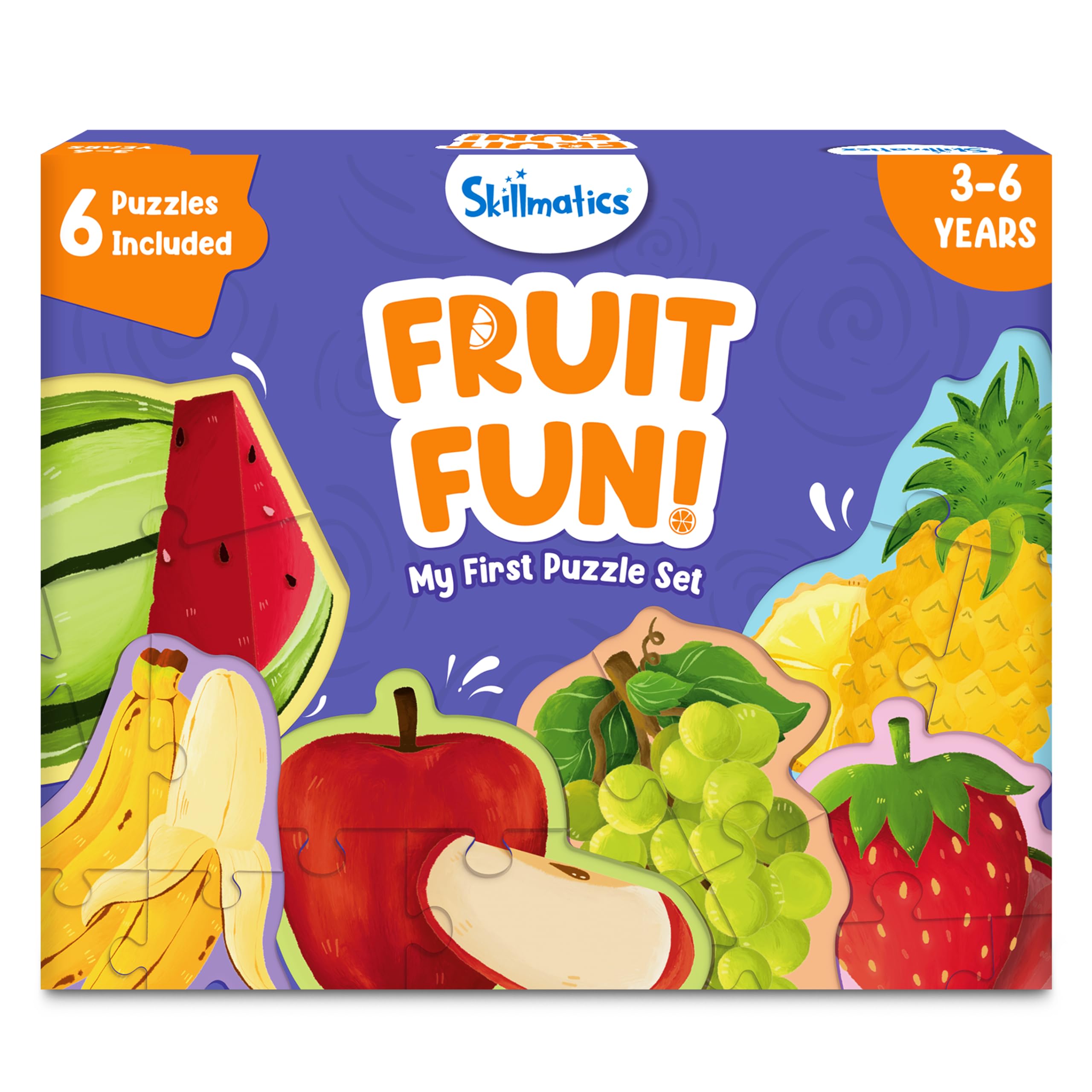 Skillmatics My First Puzzle Set - 21 Piece Fruit Jigsaw & Toddler Puzzles, Educational Learning Toy for Boys & Girls Age 3-6 | Perfect Gift for Preschoolers | Fun Indoor Activity for Early Childhood Development