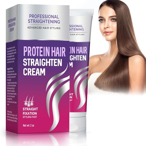 Professional Hair Straightening Cream - Smoothing & Nourishing Protein Treatment for All Hair Types | Silk Gloss Finish | Perfect for Daily Styling, Salon Results at Home, Frizz Control & Heat Protection