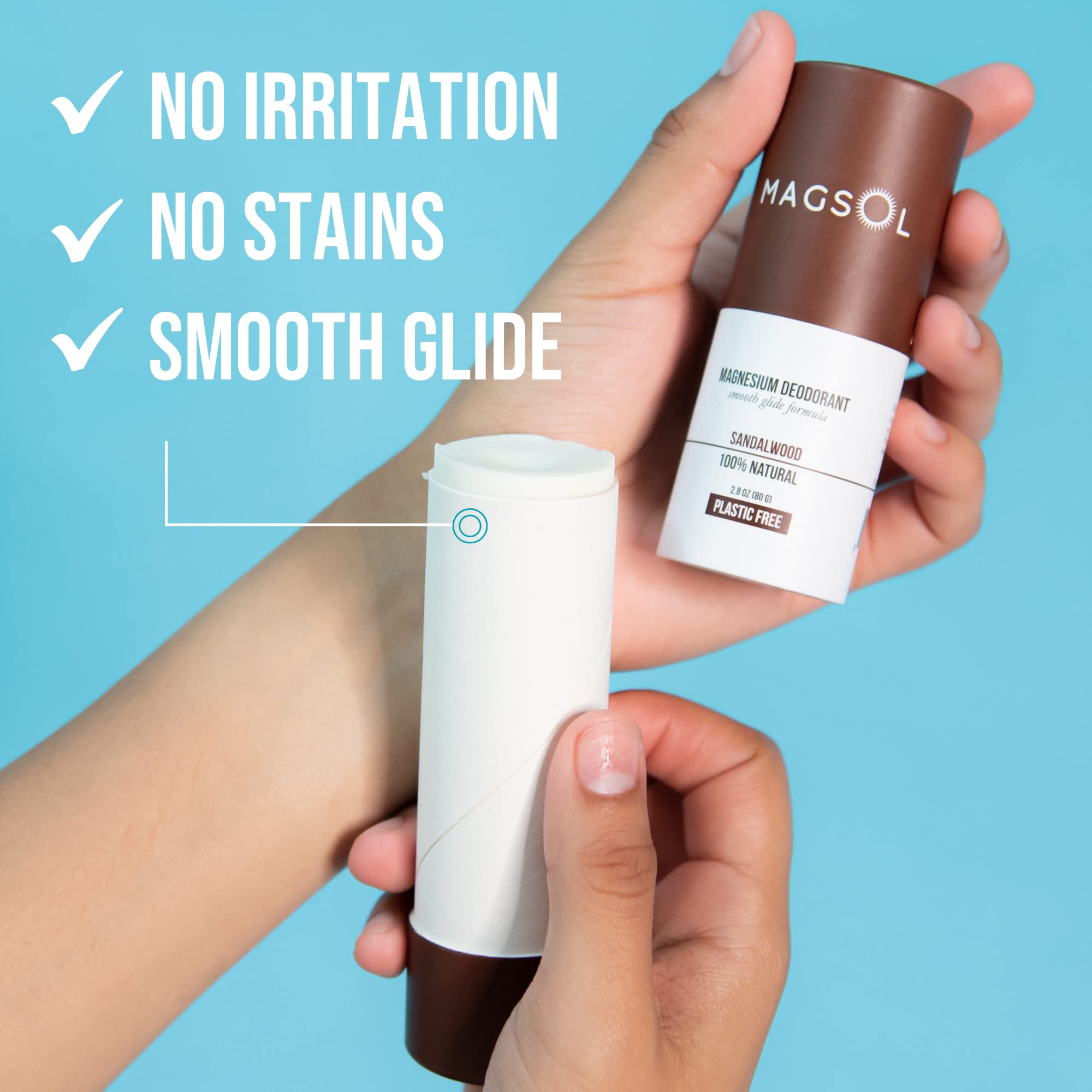 MAGSOL Natural Deodorant for Men & Women - Aluminum & Baking Soda Free, Hypoallergenic for Sensitive Skin, Organic Patchouli Scent | Daily Use, Gym, Travel & Outdoor Activities