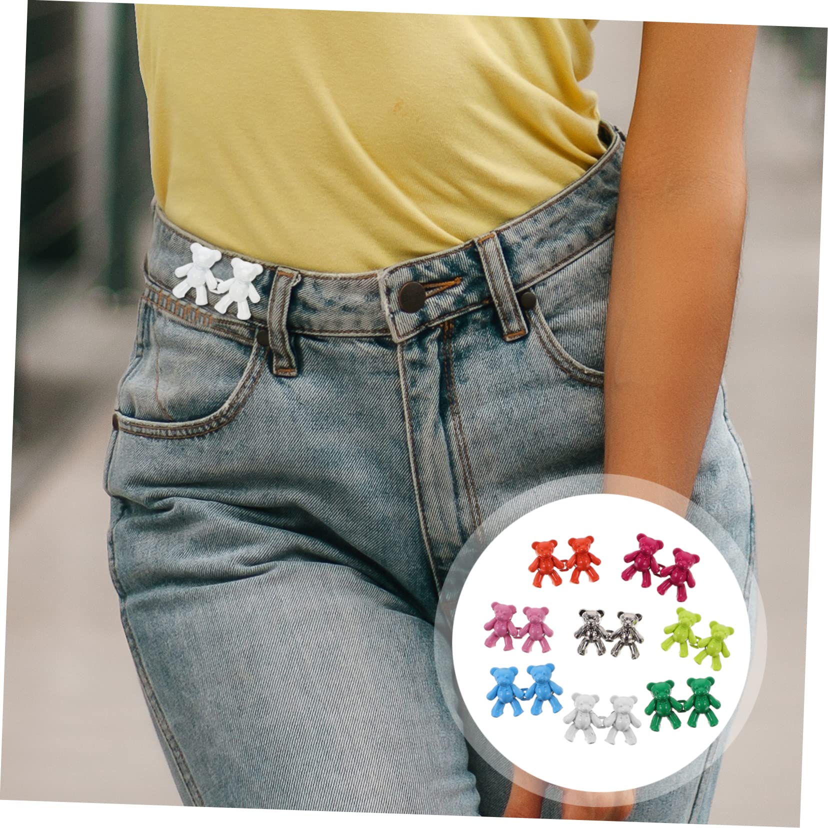 Anneome Jeans Button Tightener Kit - 8 Pairs of Metal Waist Tightener Buttons for Pants & Denim Repair | Perfect for DIY Clothing Adjustments & Tailoring