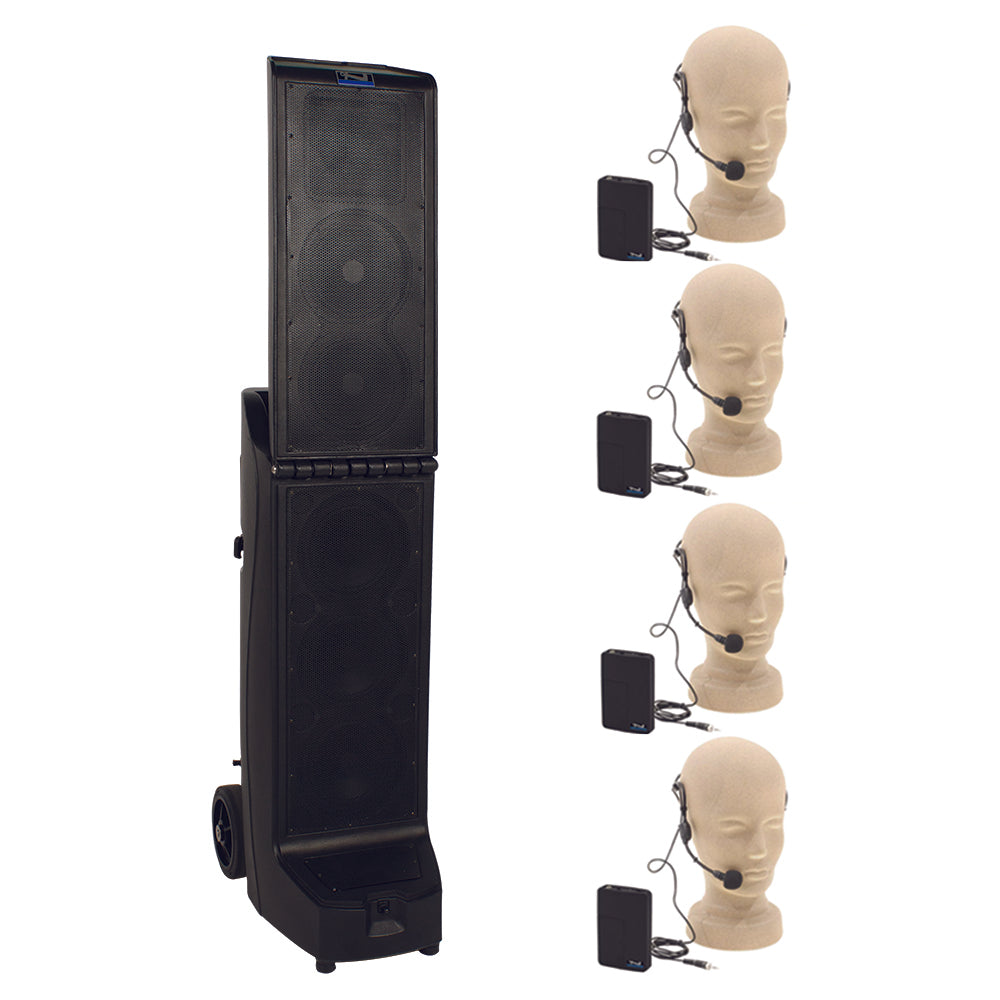 Anchor Audio Bigfoot XU4 Portable PA System with 4 Wireless Mics - Perfect for Outdoor Events, Parties & Public Speaking