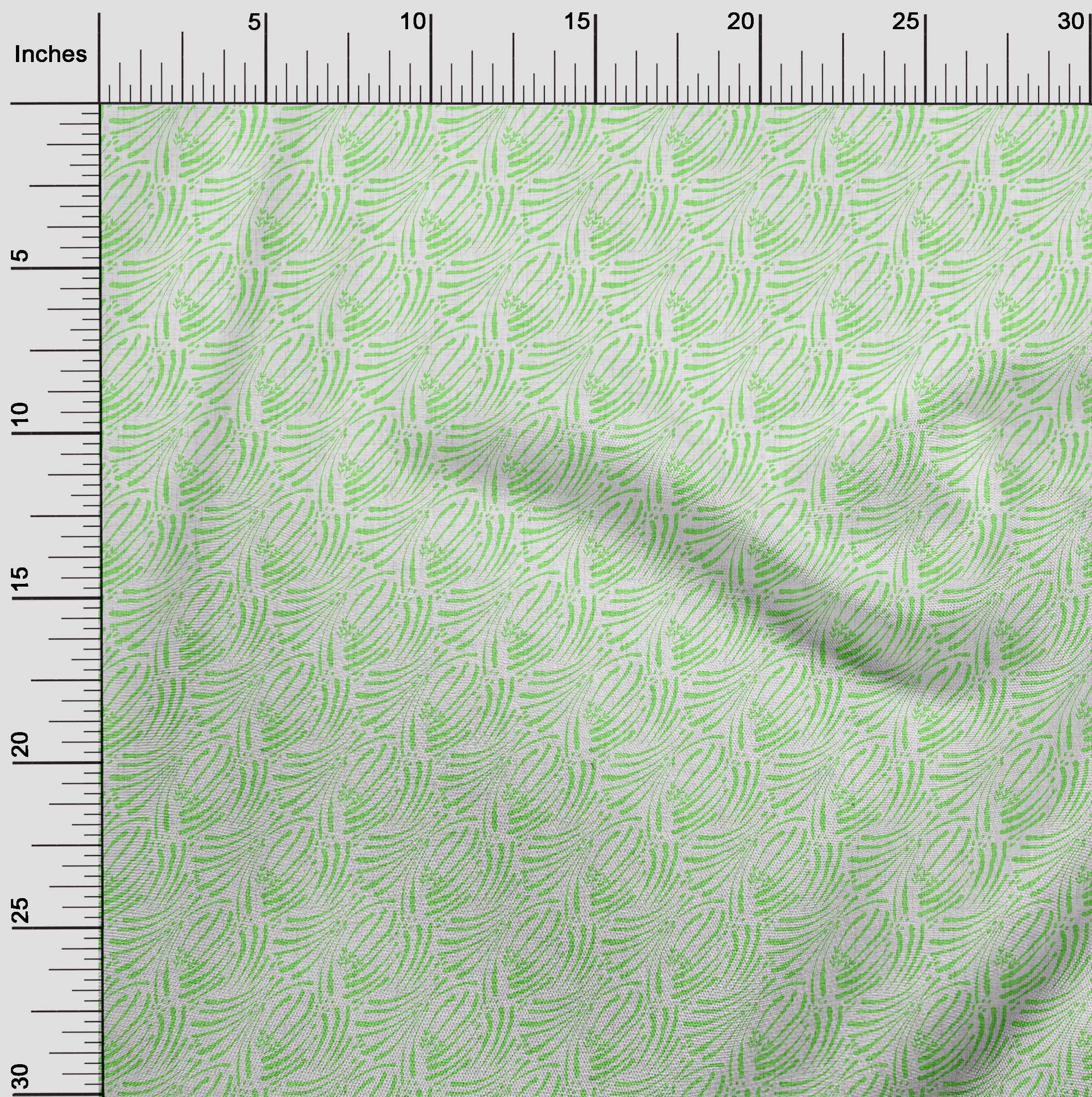 oneOone Rayon Green Abstract Printed Fabric by The Yard - 56 Inch Wide for DIY Clothing, Dresses, Quilting & Home Decor Sewing Supplies | Soft & Lightweight Material