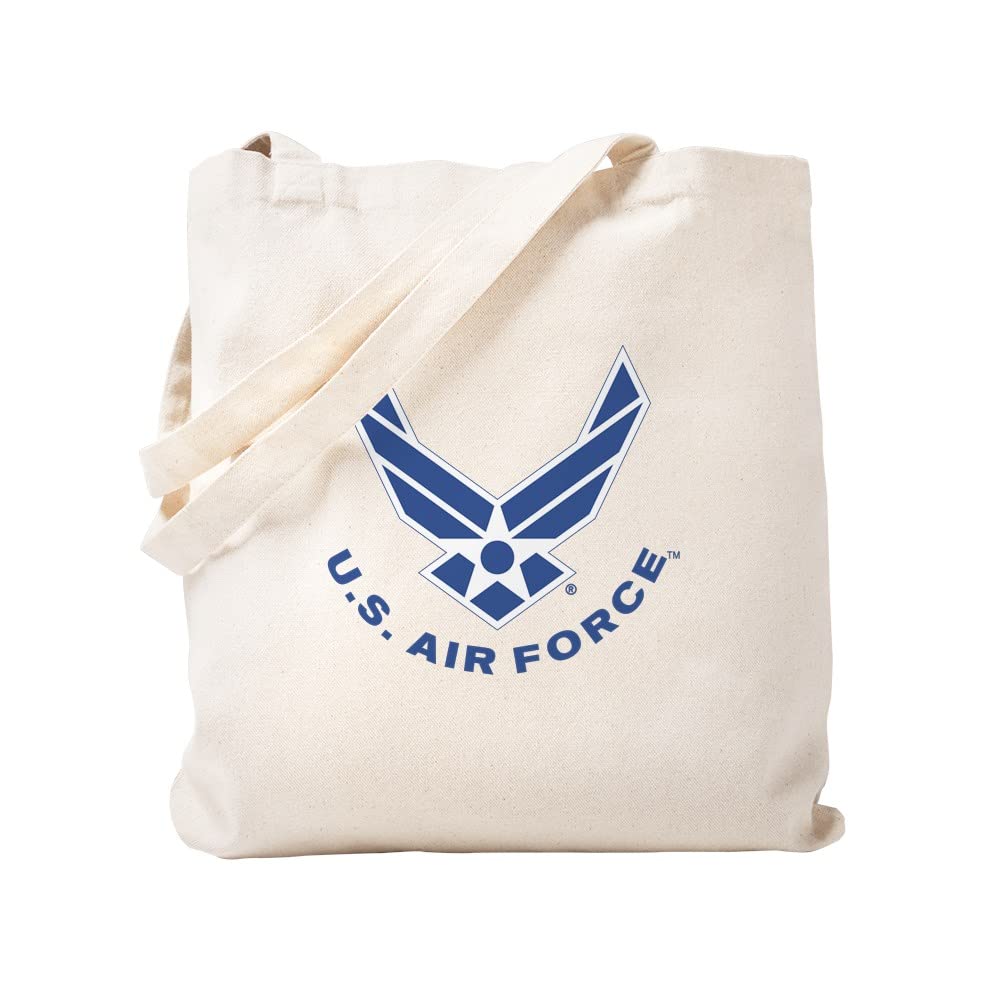 US Air Force Tote Bag - Natural Canvas Reusable Shopping Bag with Military Design | Perfect for Groceries, Gym, Beach & Everyday Carry