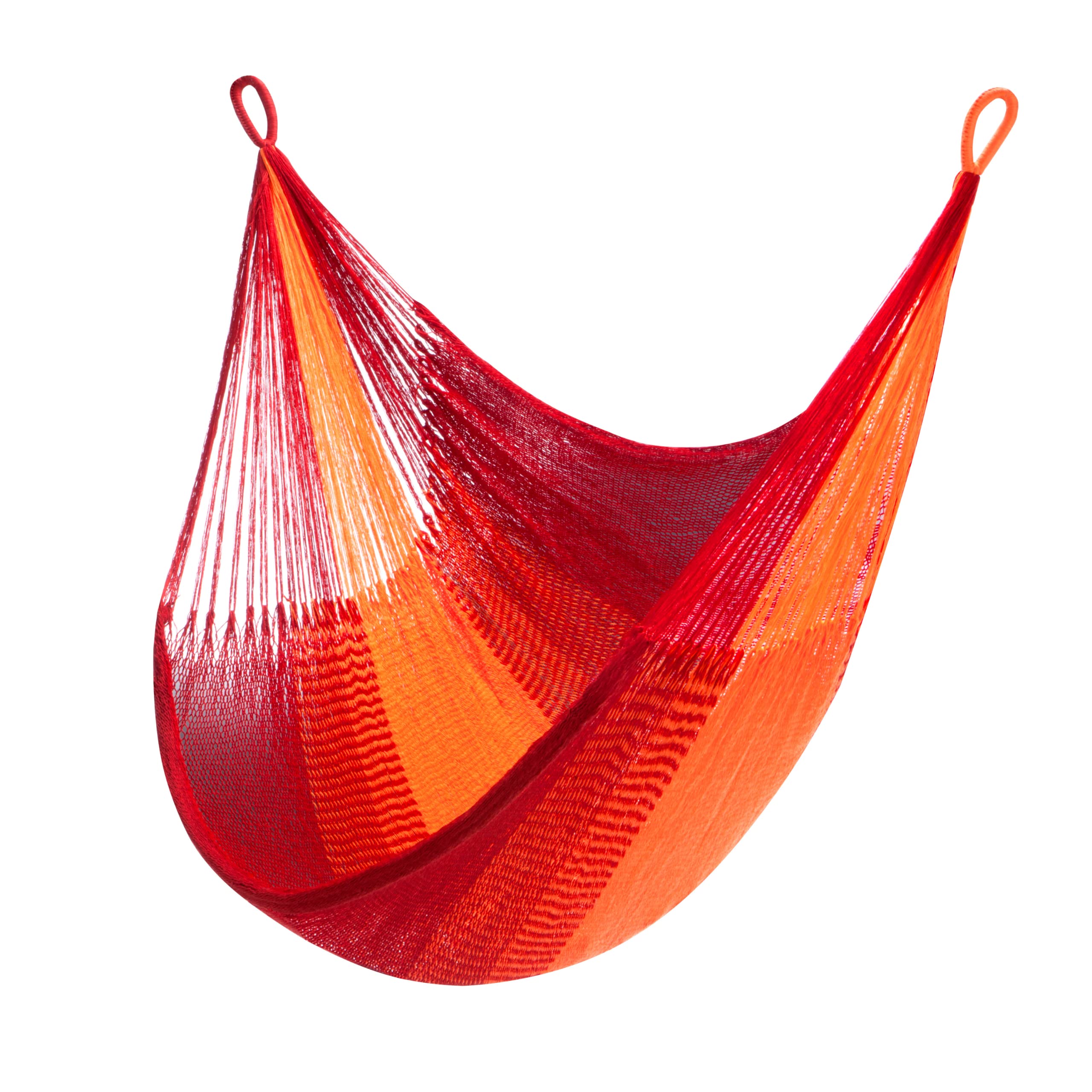 Yellow Leaf Hammocks Handwoven Hanging Chair - 330lb Weight Capacity, Ultra Soft & Weatherproof for Outdoor Relaxation - Perfect for Backyards, Patios & Indoor Lounging - Red-Orange Boho Style Hammock Chair