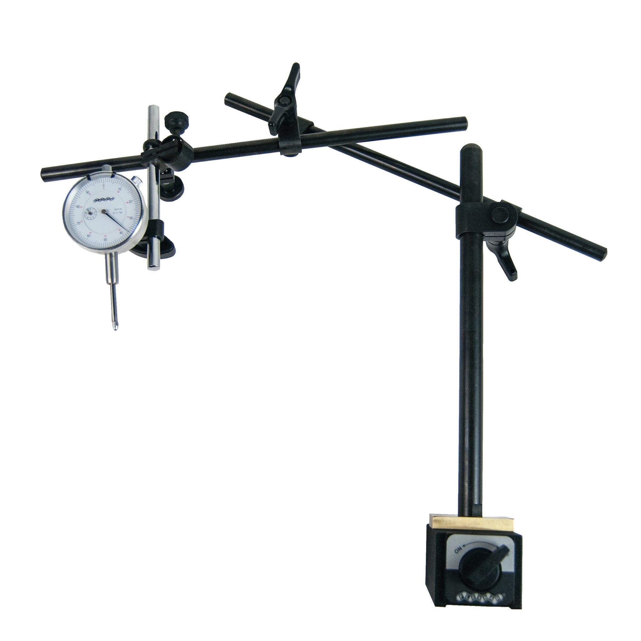 Long Reach Indicator Stand - Heavy Duty Magnetic Base for Precision Measuring Tools | Ideal for Machining, Automotive & Industrial Applications