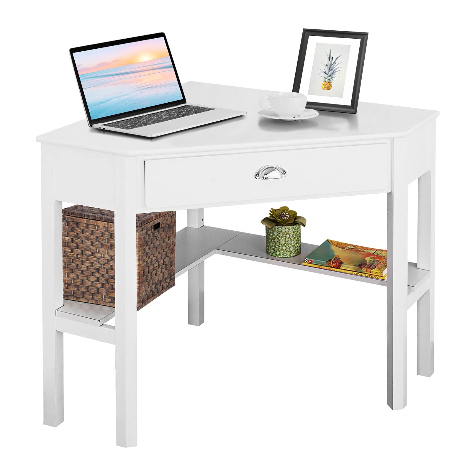 Giantex White Storage Cabinet with Drawer and Shelf - Perfect for Bedroom, Living Room, or Office Organization
