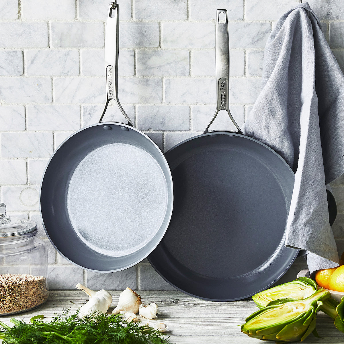 Paris Pro Ceramic Nonstick 10 & 12 Inch Fry Pan Set - Healthy Cooking Pans for Sauteing, Frying & Everyday Meals