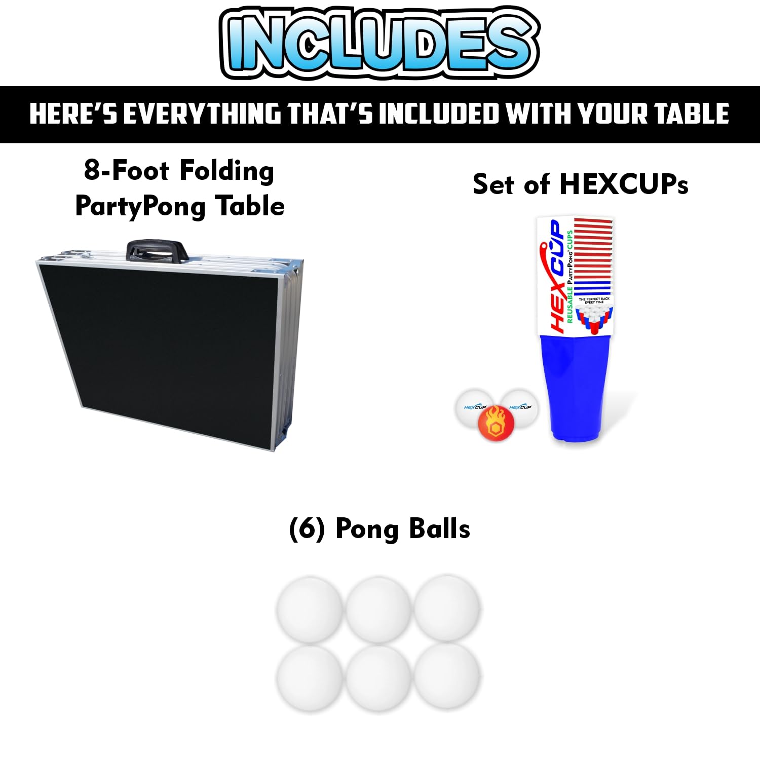 8-Foot Folding Table with Cup Holders & LED Lights - Heavy Duty Portable Table for Parties, Events, and Outdoor Use - Custom Graphics Available (Multiple Models)