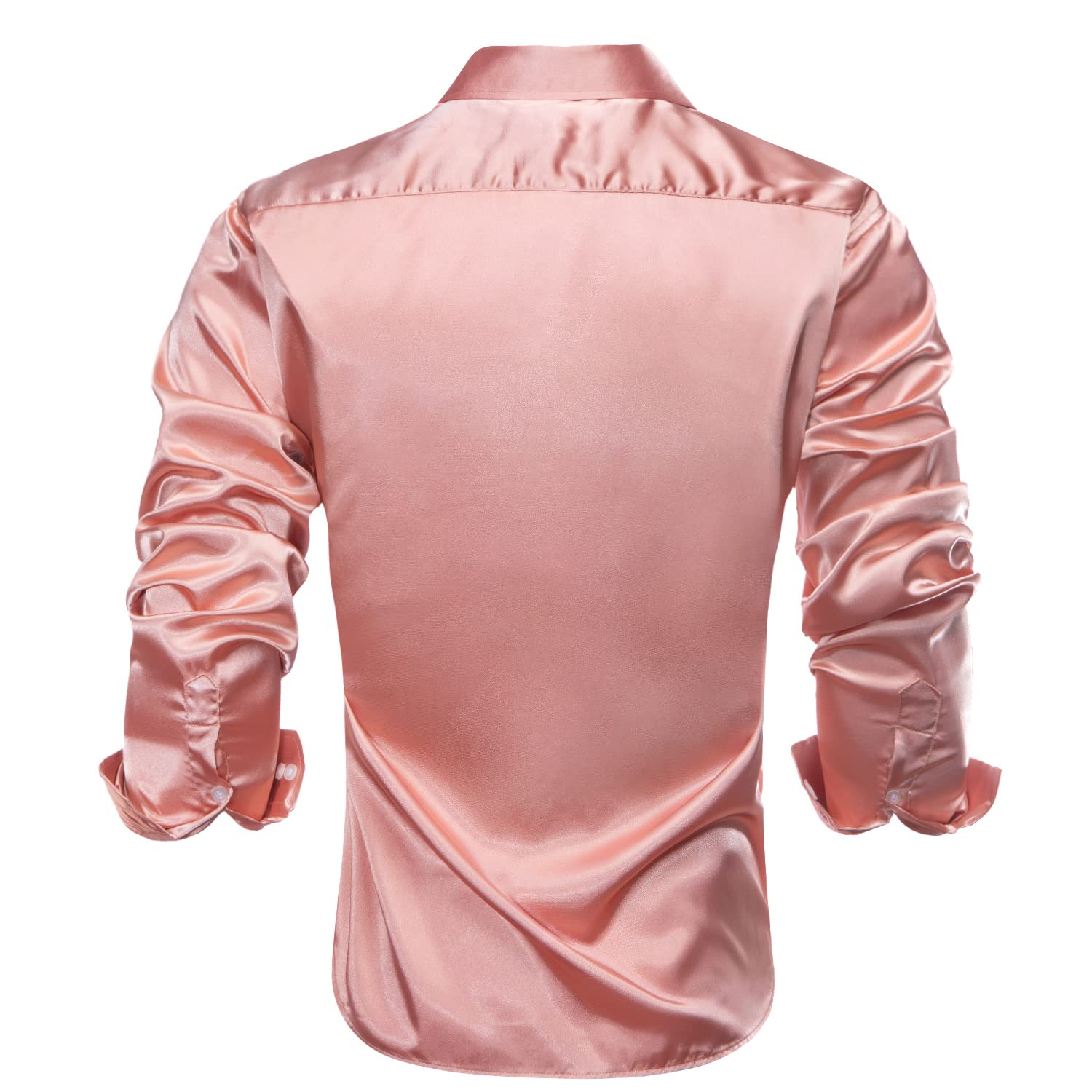 Premium Satin Men's Dress Shirts - Long Sleeve Formal Button Down Shirt for Business, Wedding & Party - Classic Fit Comfortable Office Wear