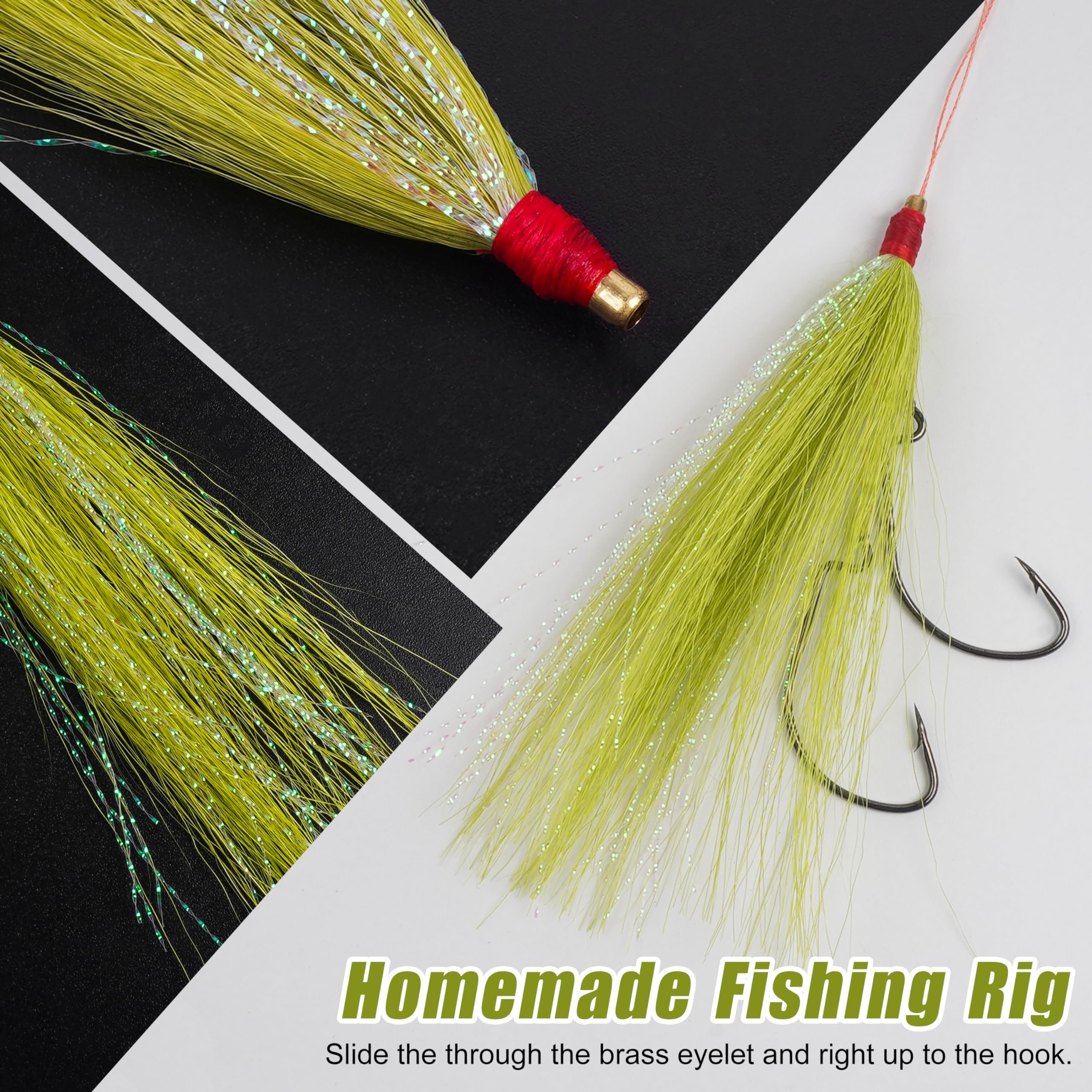 9/18pcs Saltwater Bucktail Fishing Lures with Copper Tube Teasers - Flounder Rig, Cod & Seabass Fishing Lures - Perfect for Offshore & Inshore Saltwater Fishing