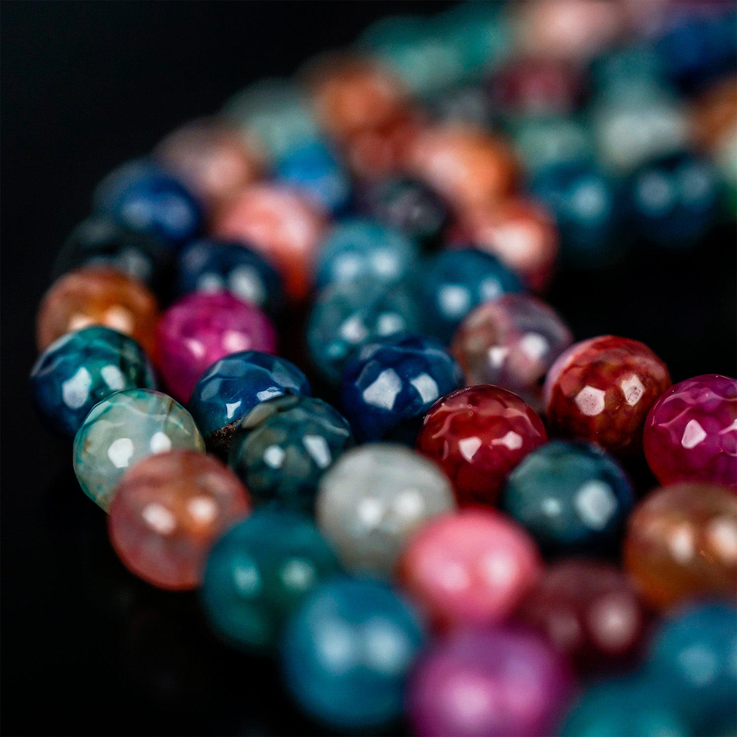 Premium Multi-Colored Agate Stone Muslim Prayer Beads Tasbeeh - Islamic Dhikr Rosary for Meditation & Spiritual Reflection - Perfect for Daily Worship, Stress Relief & Mindful Prayer Practices