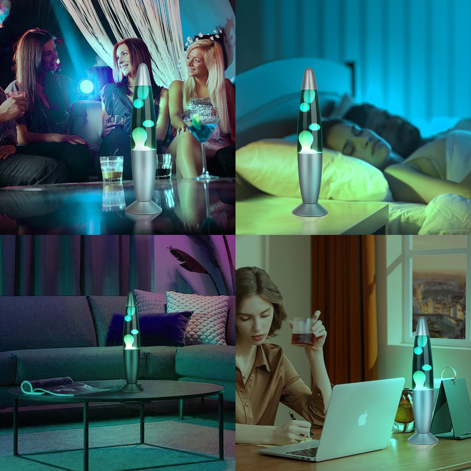13-Inch Liquid Motion Lamp - Relaxing Wax Flow Night Light for Home, Office, Bedroom - Perfect Gift for Kids, Adults & Teens (Light Blue Liquid, White Wax) - Ideal for Stress Relief, Meditation, Christmas Decor & Birthday Presents