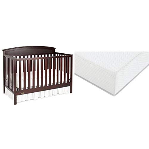Graco Benton 4-in-1 Convertible Crib with Premium Foam Mattress - Espresso Finish | Safe Toddler Bed & Nursery Furniture for Baby's Room | Perfect for Newborns to Toddlers
