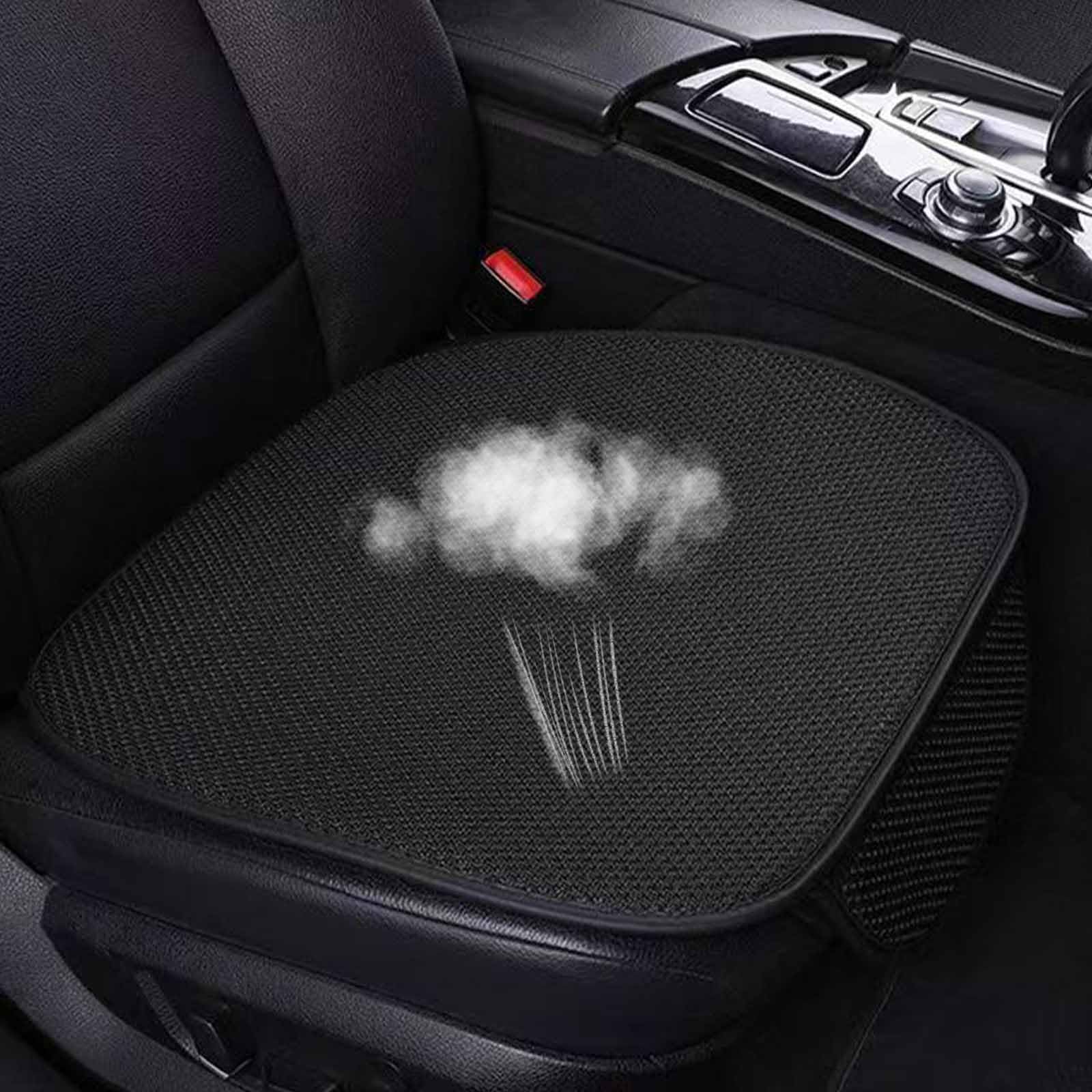 Breathable Ice Silk Non-Slip Car Seat Pad - Cooling & Ventilated Car Seat Cover for Summer (Black, 2-Pack) | Stay Cool & Comfortable on Long Drives & Hot Days