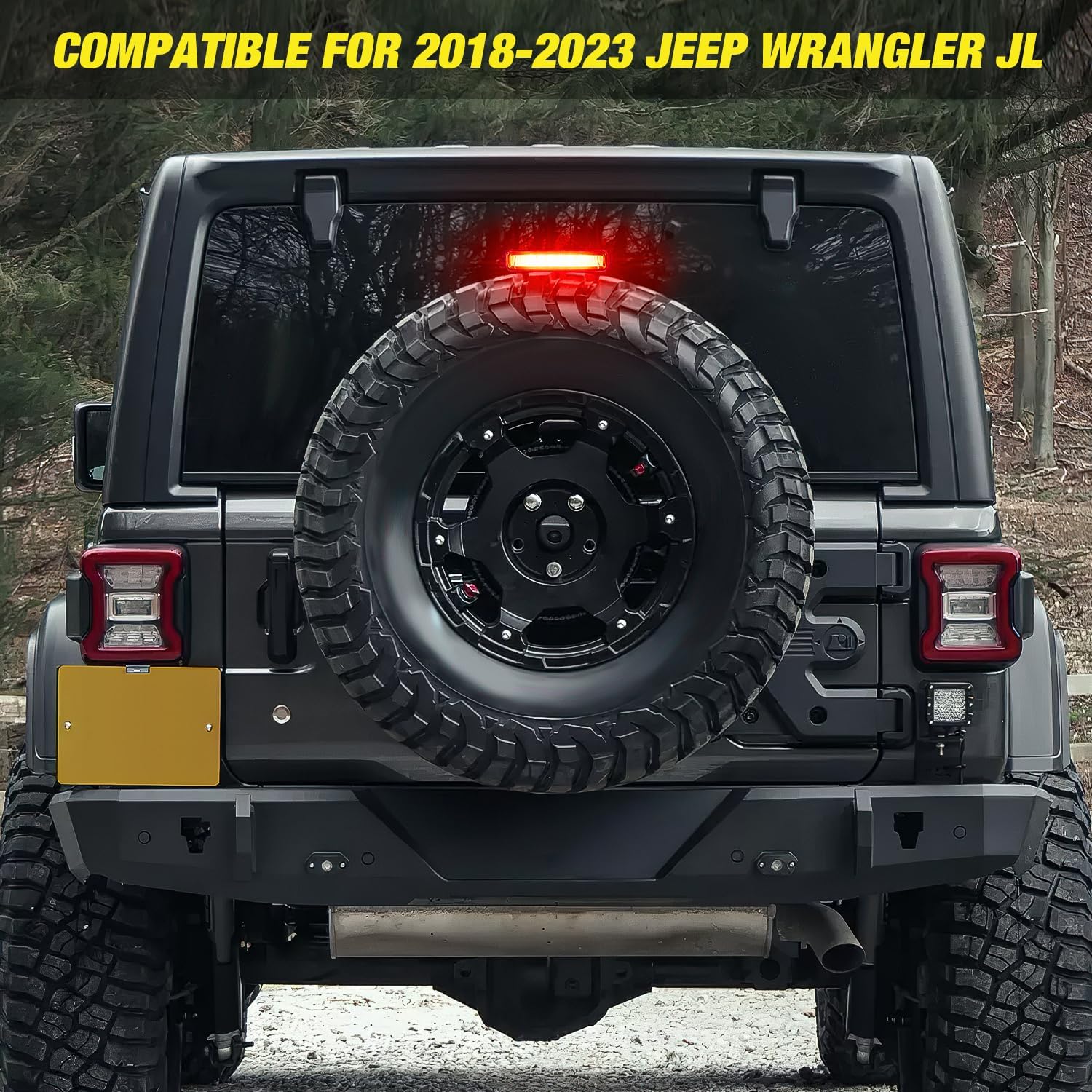 2018-2023 Jeep Wrangler JL Third Brake Light Replacement - LED High Mount Stop Lamp for Off-Road & Night Driving Safety