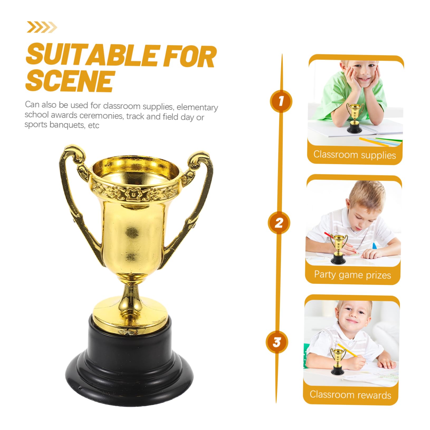2 Sets MUSISALY Plastic Kids Party Trophy Cups - 24pcs Award Prizes for Children's Birthday Parties, Competitions & School Events | Fun Reward Supplies for Classroom, Sports Day & Achievement Celebrations