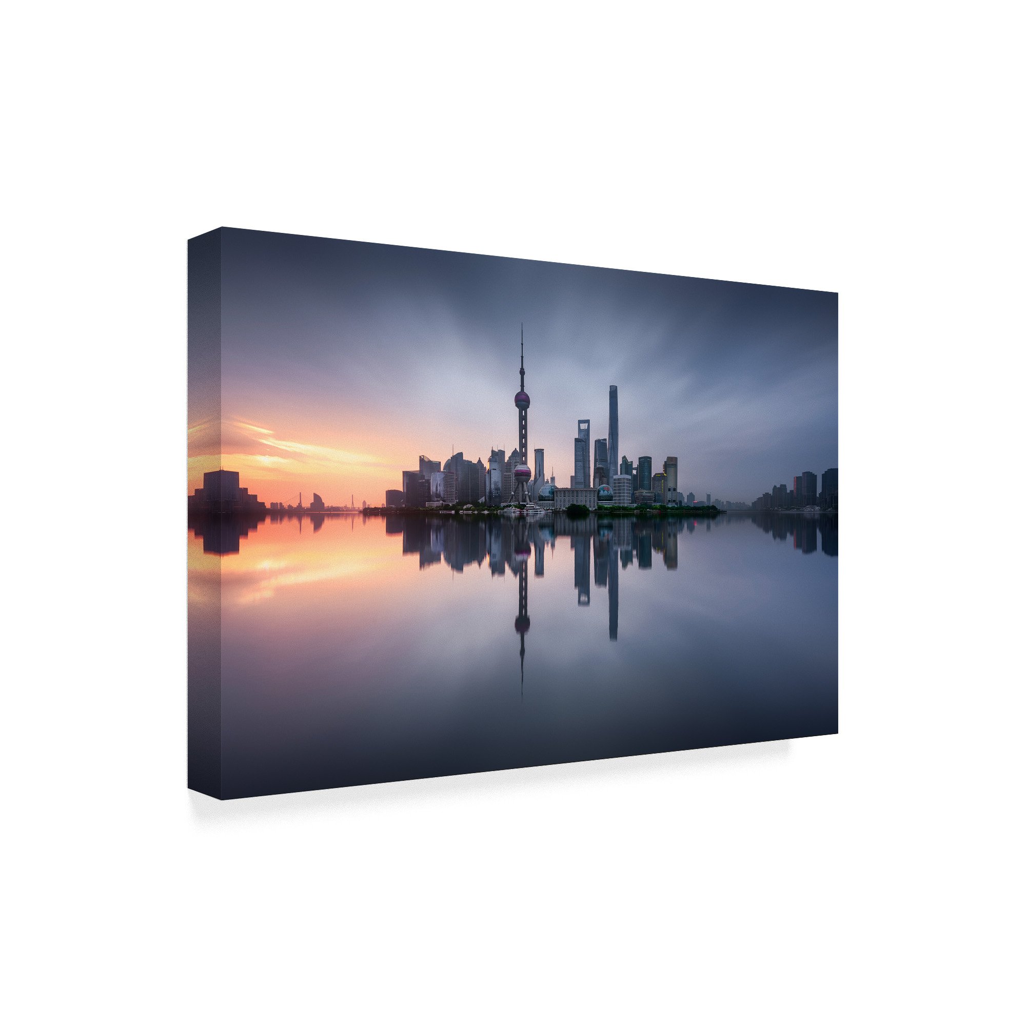 Good Morning Shanghai by Jesus M. Garcia - 30x47 Inch Large Wall Art Print - Perfect for Living Room, Bedroom & Office Decor