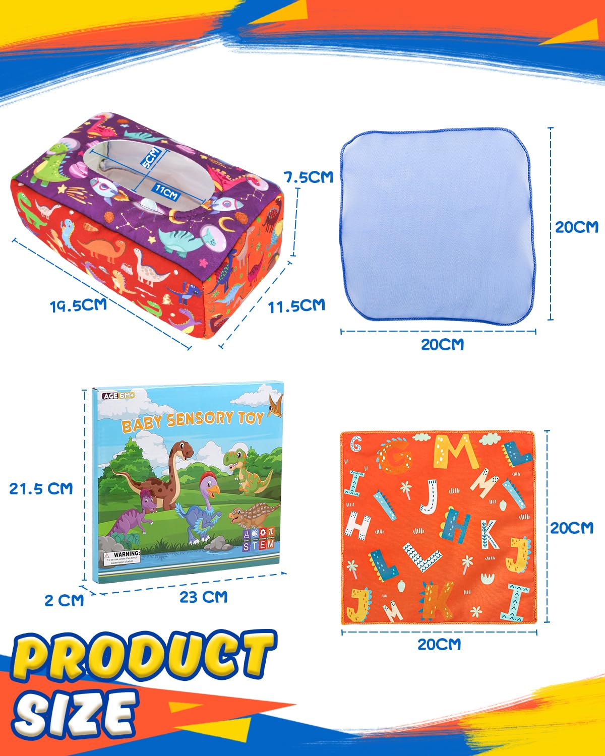 Magic Tissue Box Toy for Babies 6-12 Months - Montessori Sensory Learning Toy for Toddlers Playtime