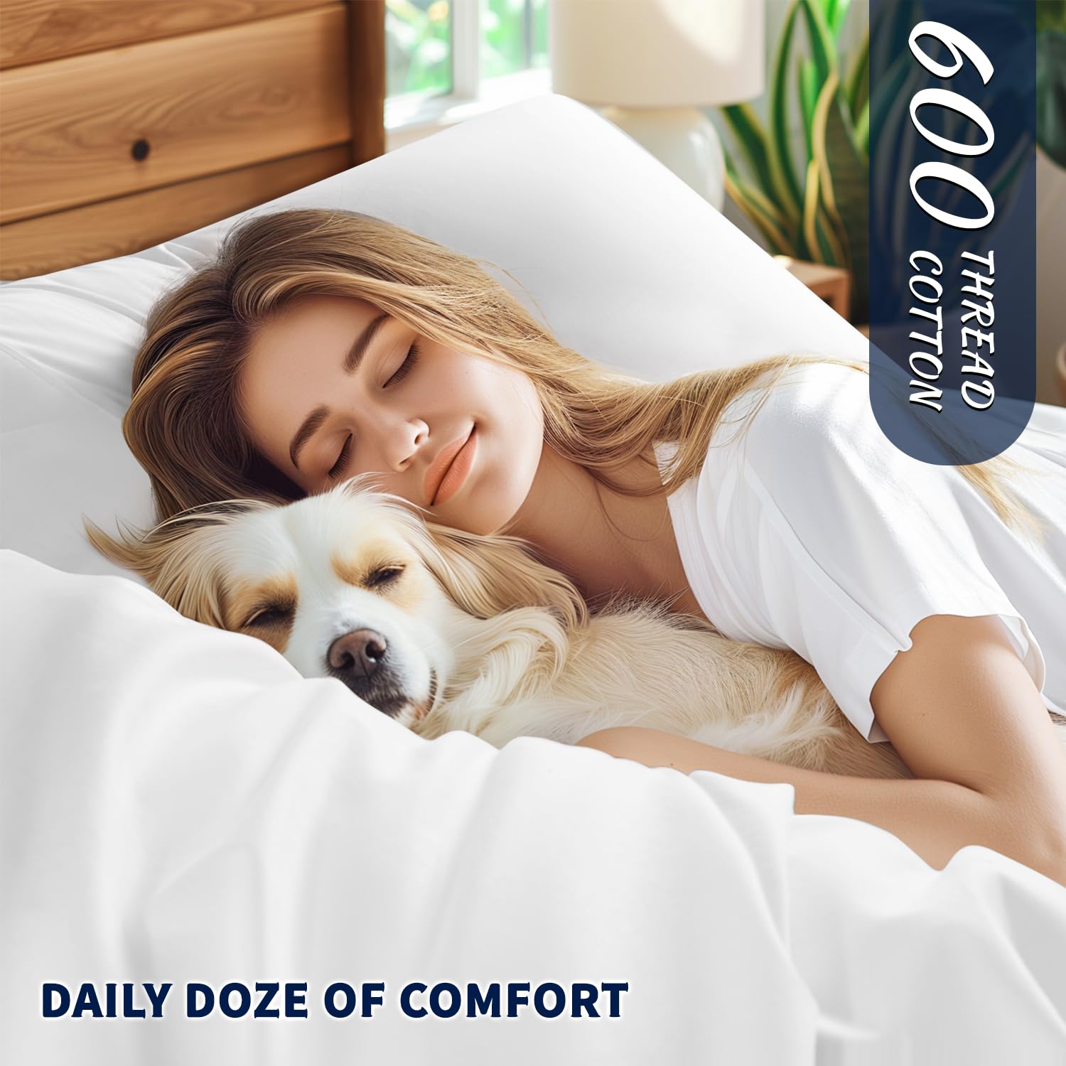 Luxury 100% Egyptian Cotton King Size Sheet Set - 600 Thread Count 5-Star Hotel Quality Bedding, Breathable & Cooling Deep Pocket (16