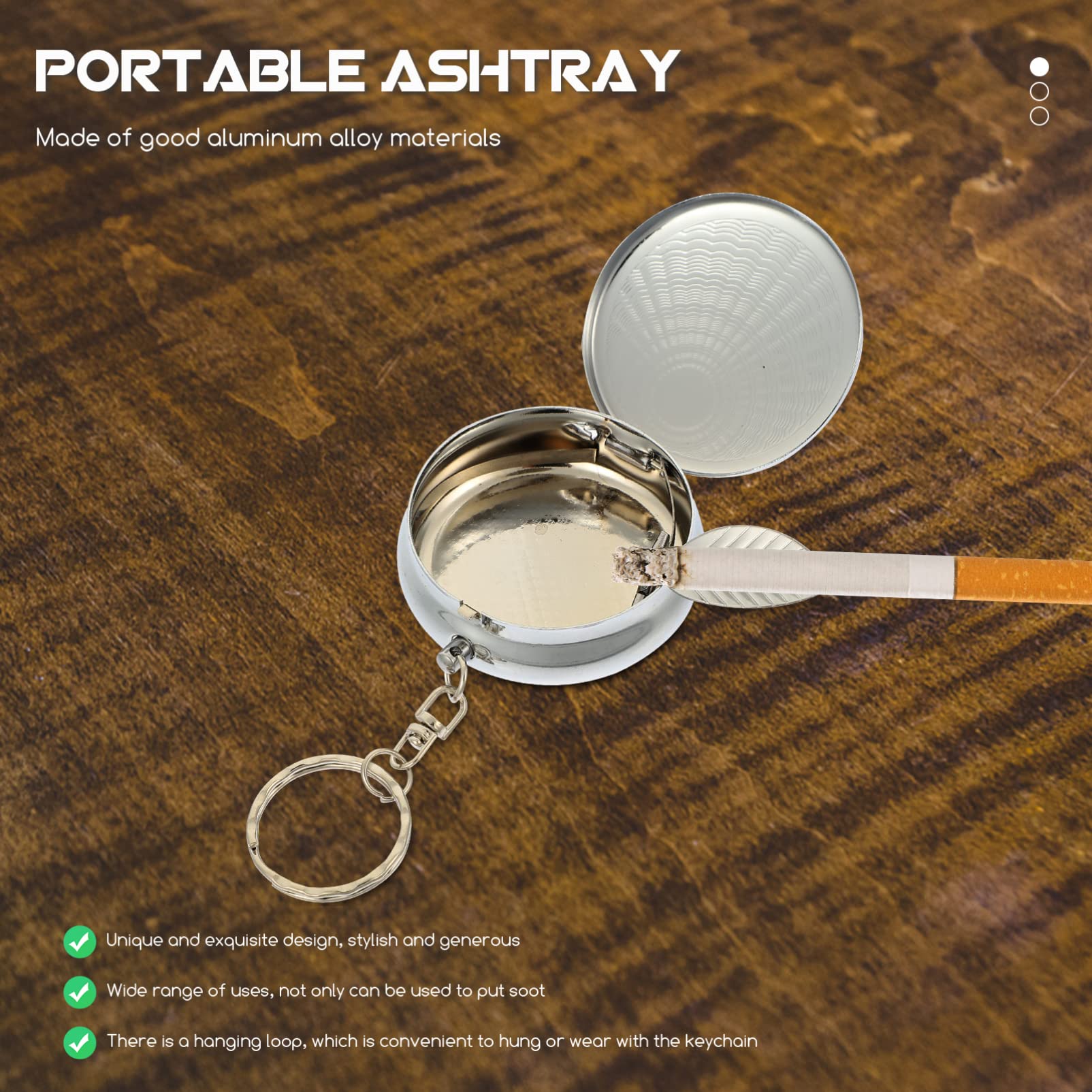 MagicLulu 3-Piece Portable Odor-Proof Ashtray Keychain Set - Compact Travel Ash Holder with Lid for Men, Wallet & Pocket Storage - Perfect for Outdoor, Camping, Travel & Car Use