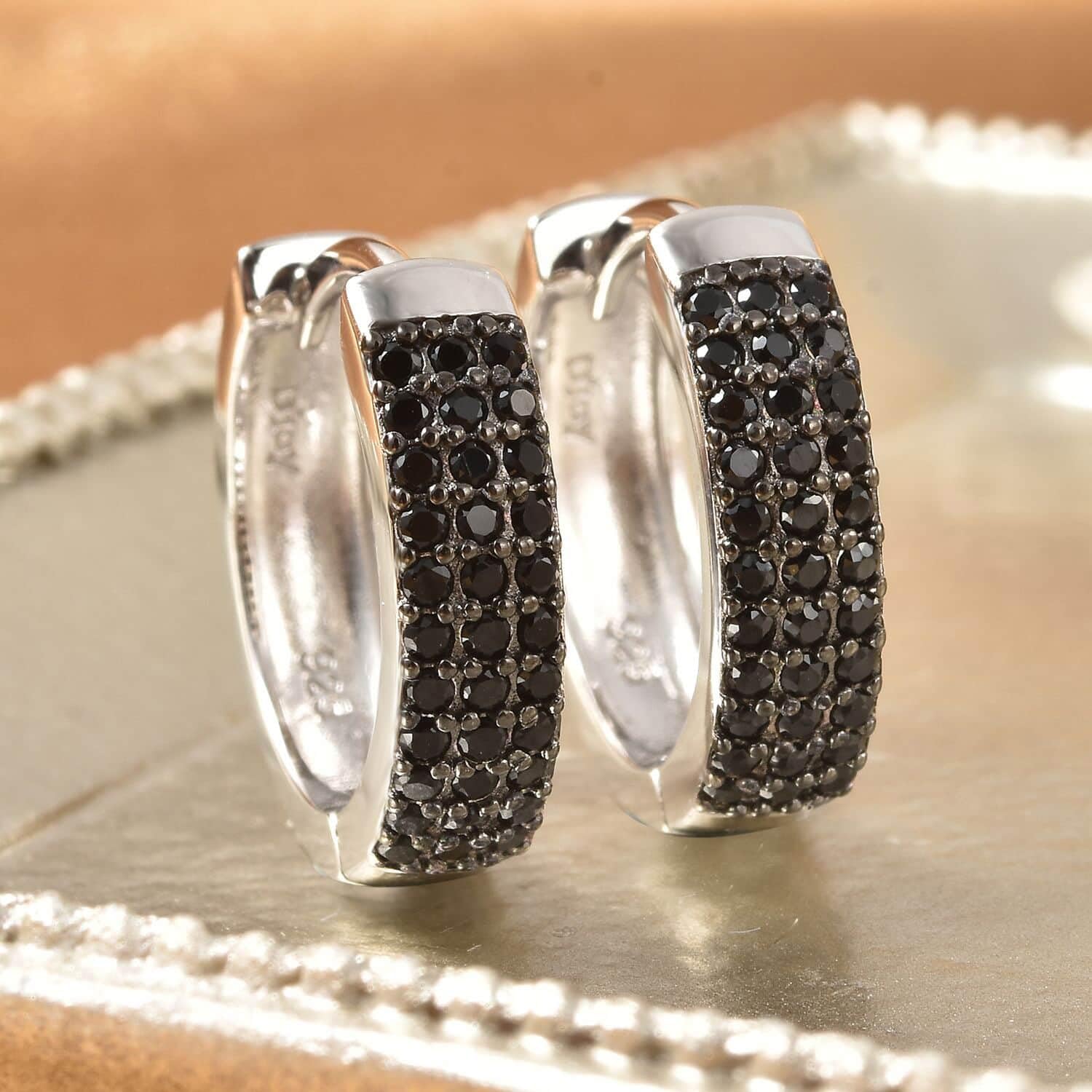 925 Sterling Silver Black Spinel Huggie Hoop Earrings for Women | 0.6 Ct Elegant Jewelry | Perfect Anniversary & Birthday Gifts | Great for Parties, Weddings & Everyday Wear