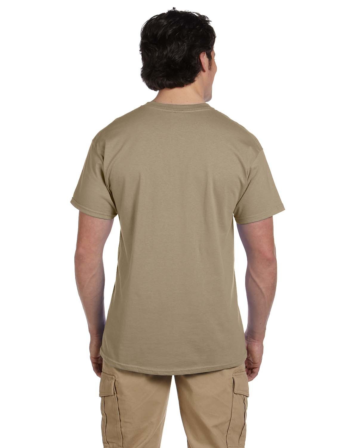 Fruit of the Loom 5 oz 100% Heavy Cotton HD T-Shirt for Men - Large Size, Comfortable Khaki Crewneck Tee - Perfect for Casual Wear, Workouts & Everyday Use