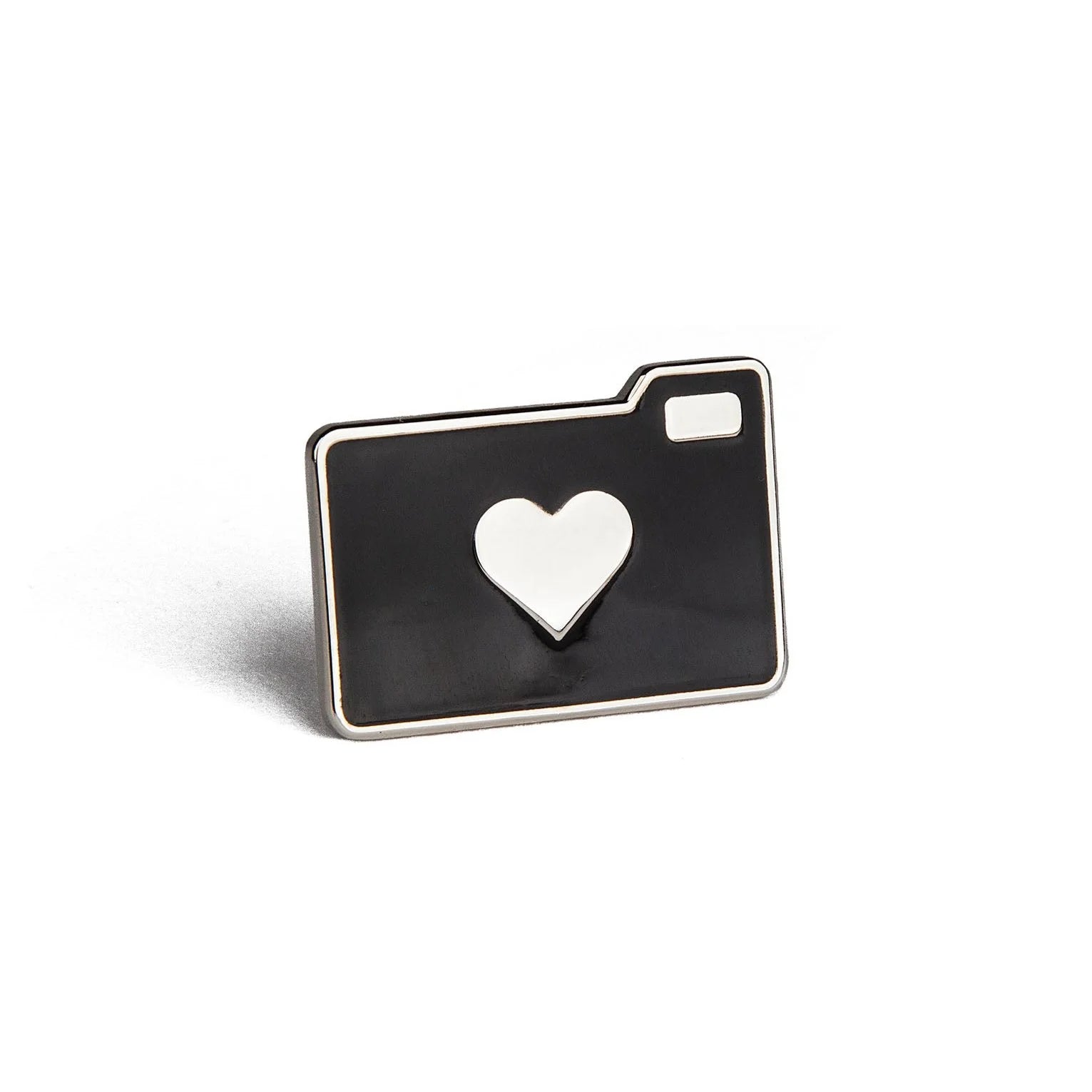 Photogenic Supply Co. Silver Photo Love Enamel Pin - Cute Camera Accessory for Photographers, Perfect for Backpacks, Jackets & Gifts