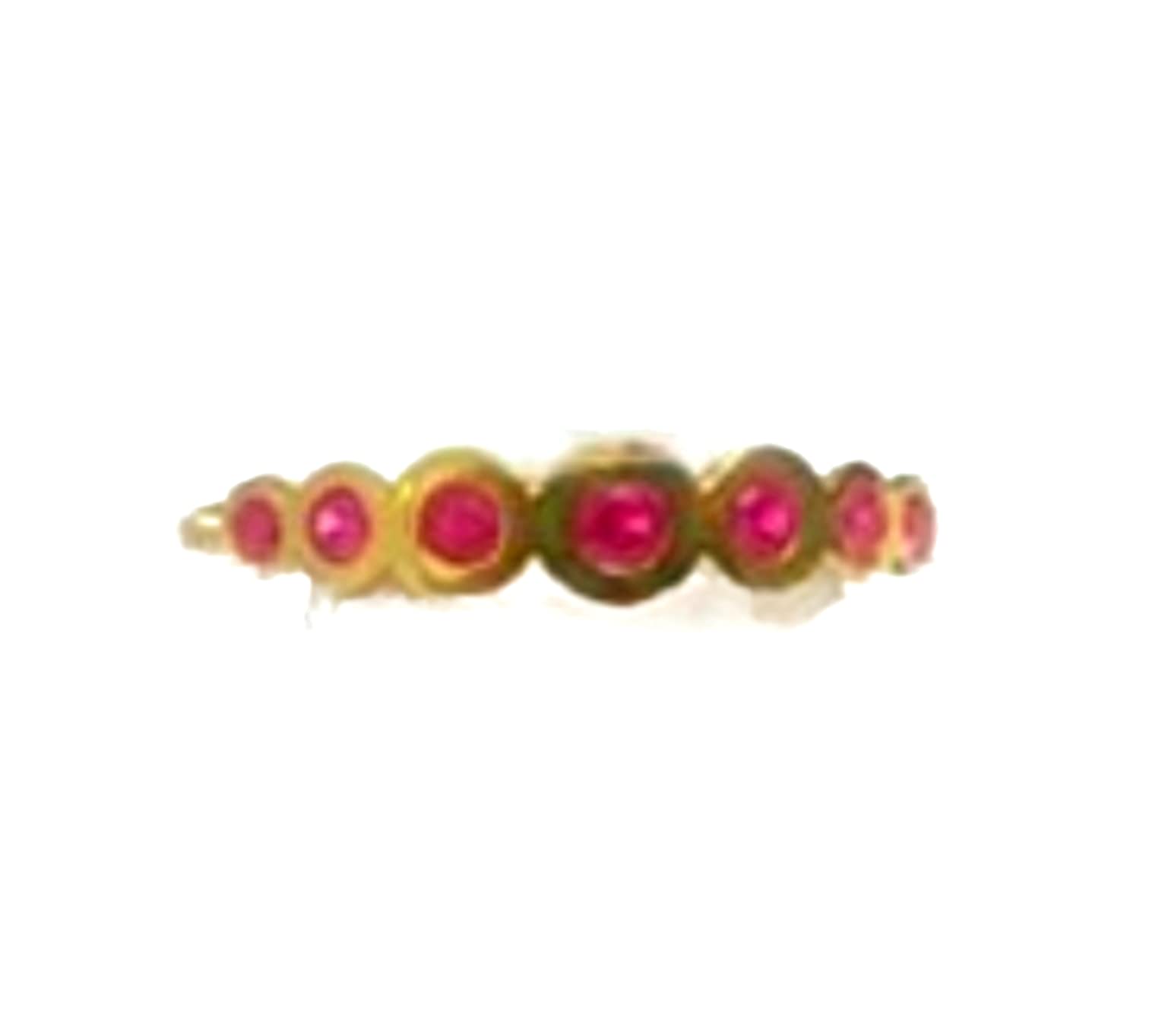 Tiny Ruby Ring - 14K Gold July Birthstone Ring, Custom Half Eternity Slim Band for Engagement, Wedding, Anniversary Gift - Perfect for Everyday Wear & Special Occasions